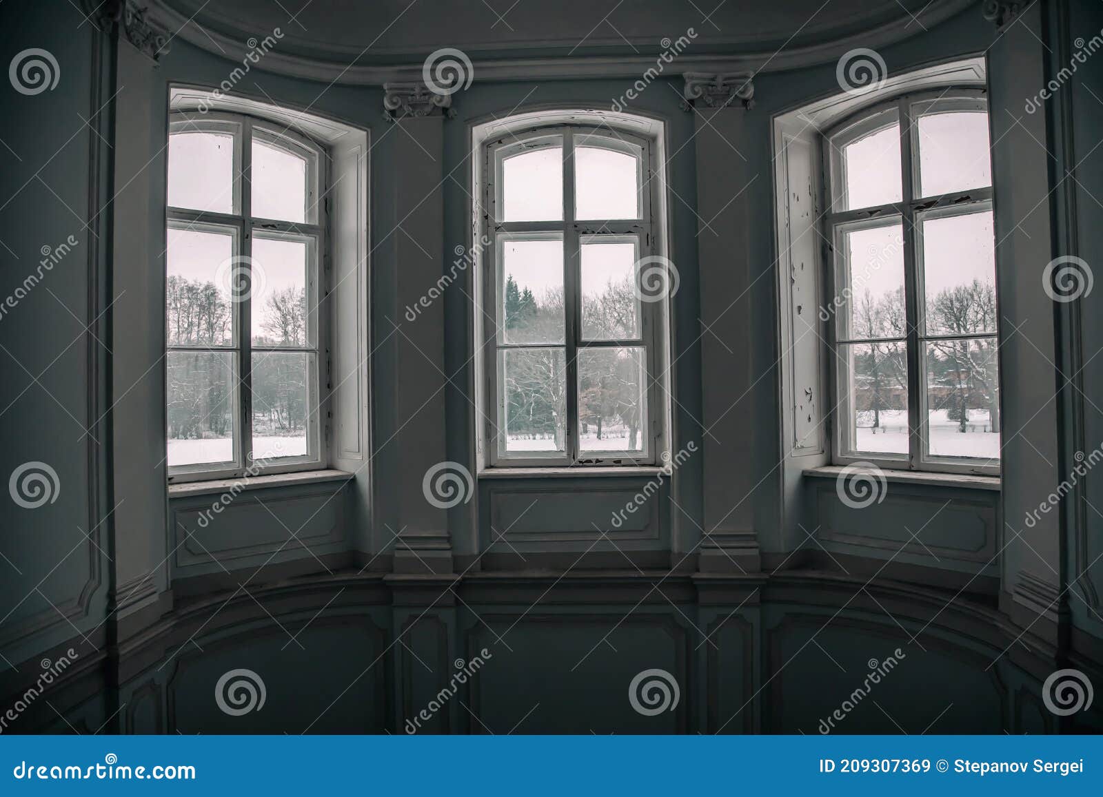 vue de face des styles vintage de fenêtre avec décoration