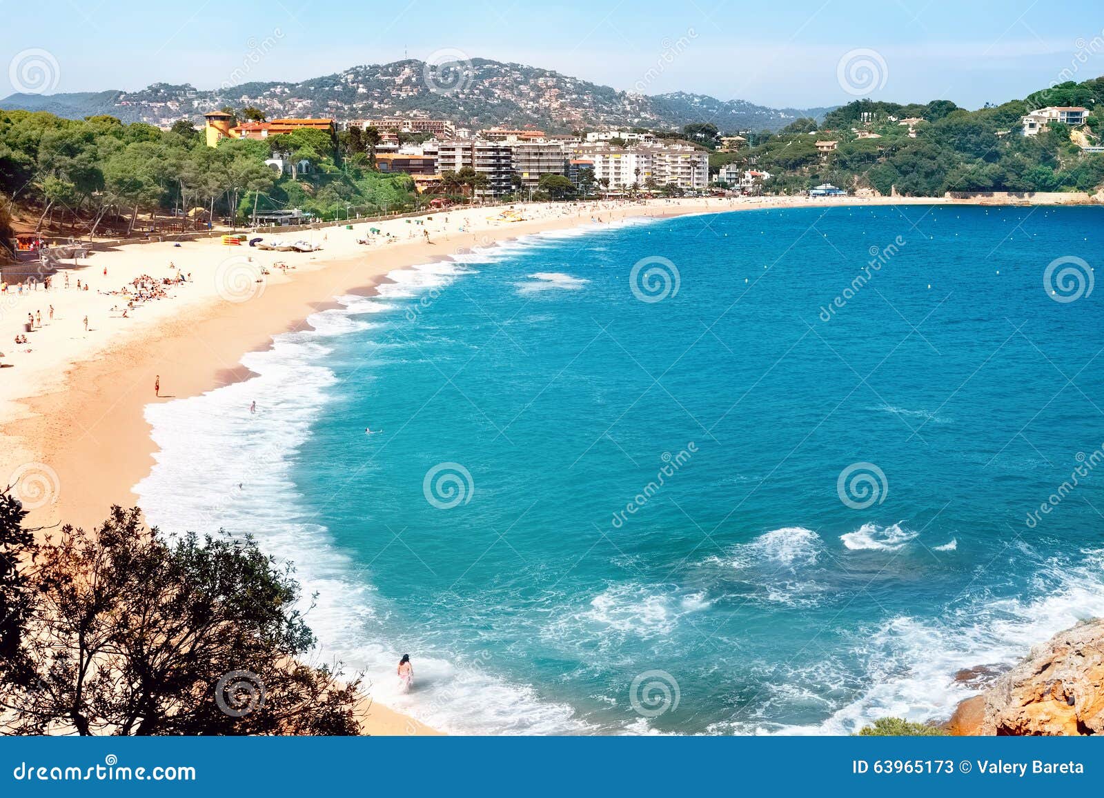 fenals beach at lloret de mar. costa brava, catalonia, spain