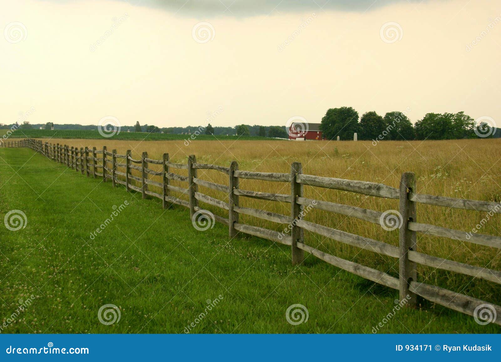 fence and barn