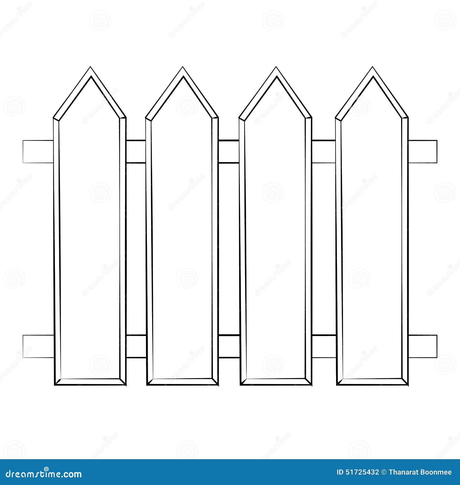 Fence stock vector. Illustration of picket, architecture 51725432
