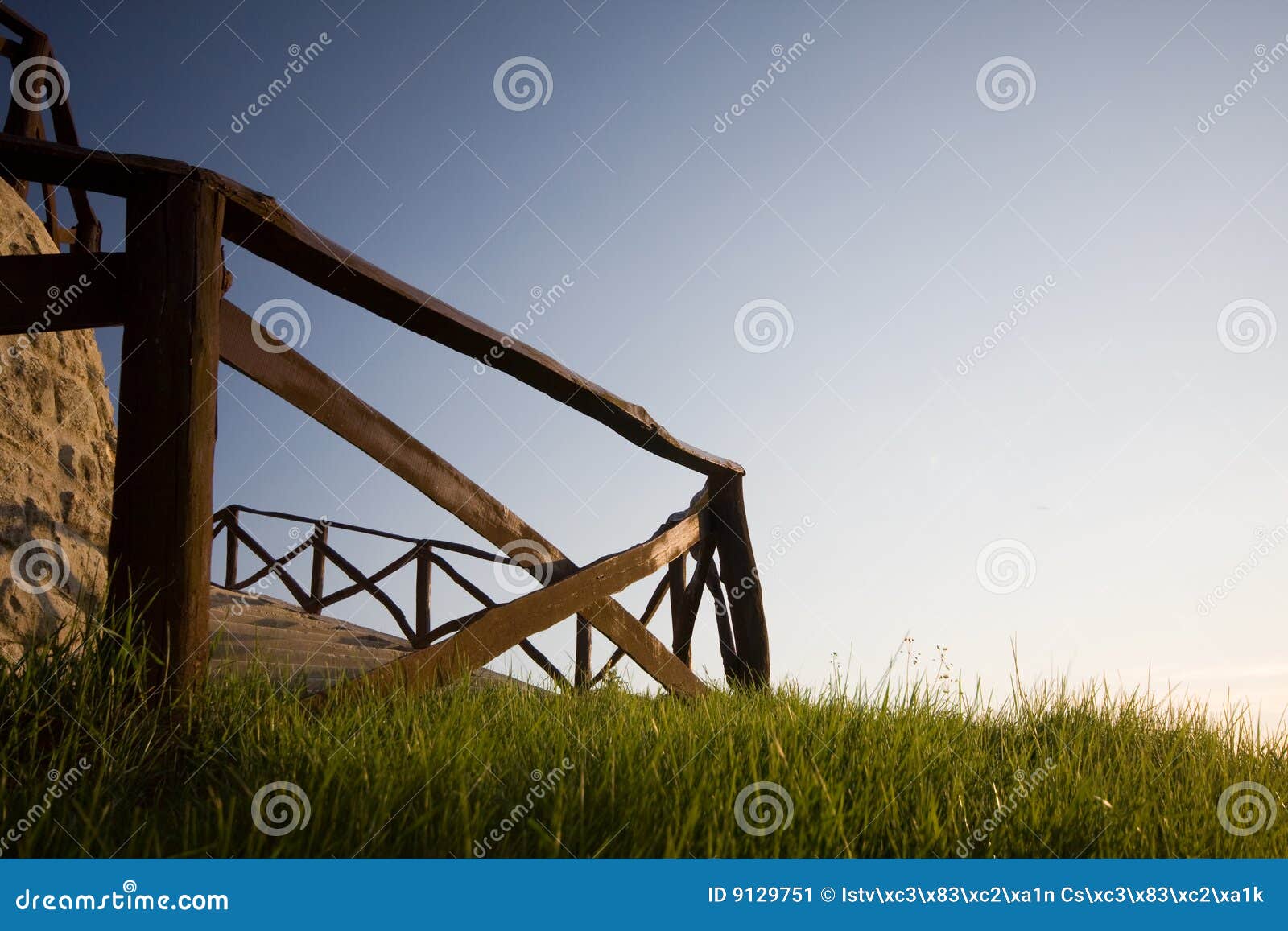Fence with blue sky stock image. Image of plank, park 9129751
