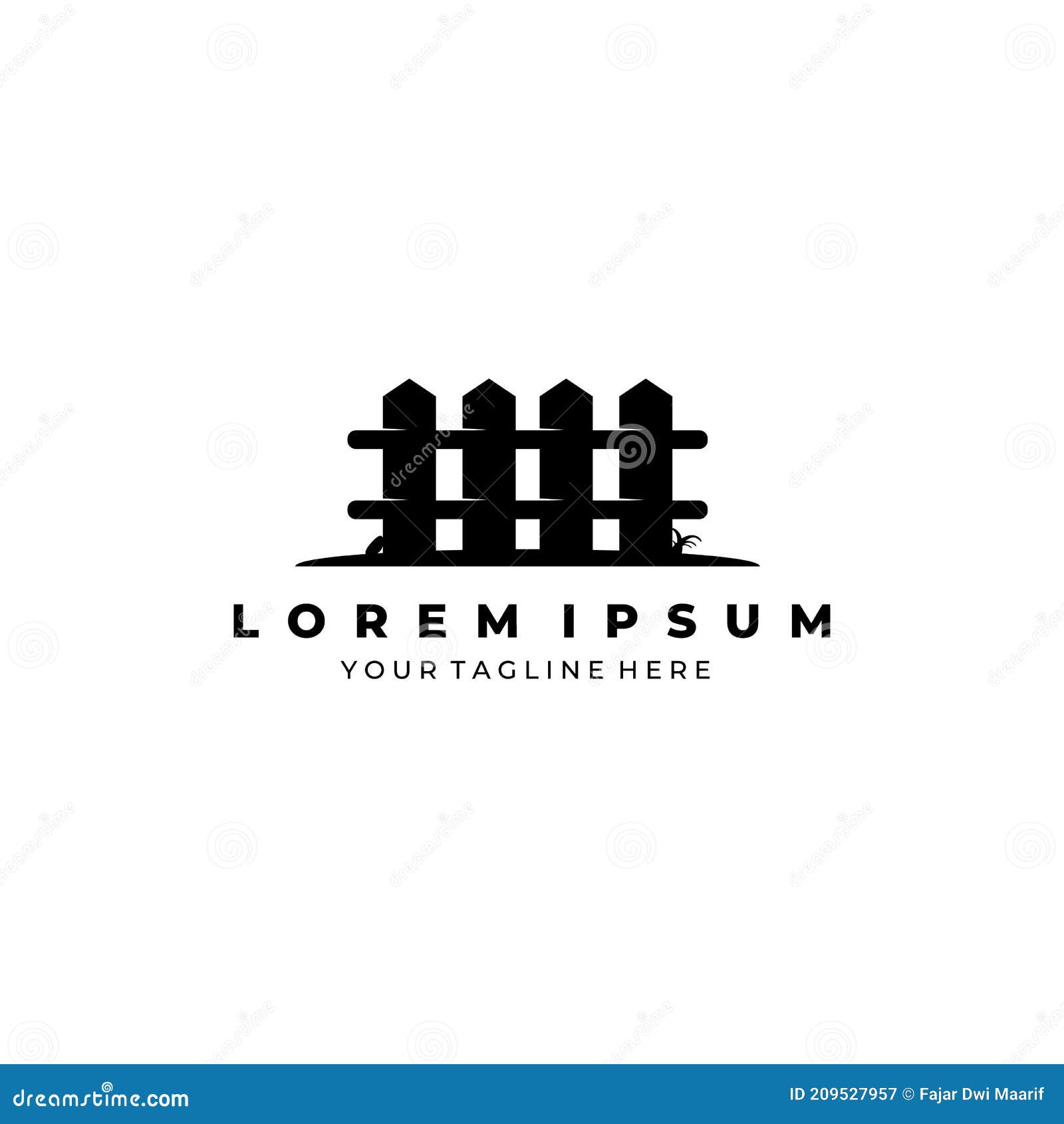 Fence Farm Fresh Logo Vector Illustration Design Vintage Linear Icon