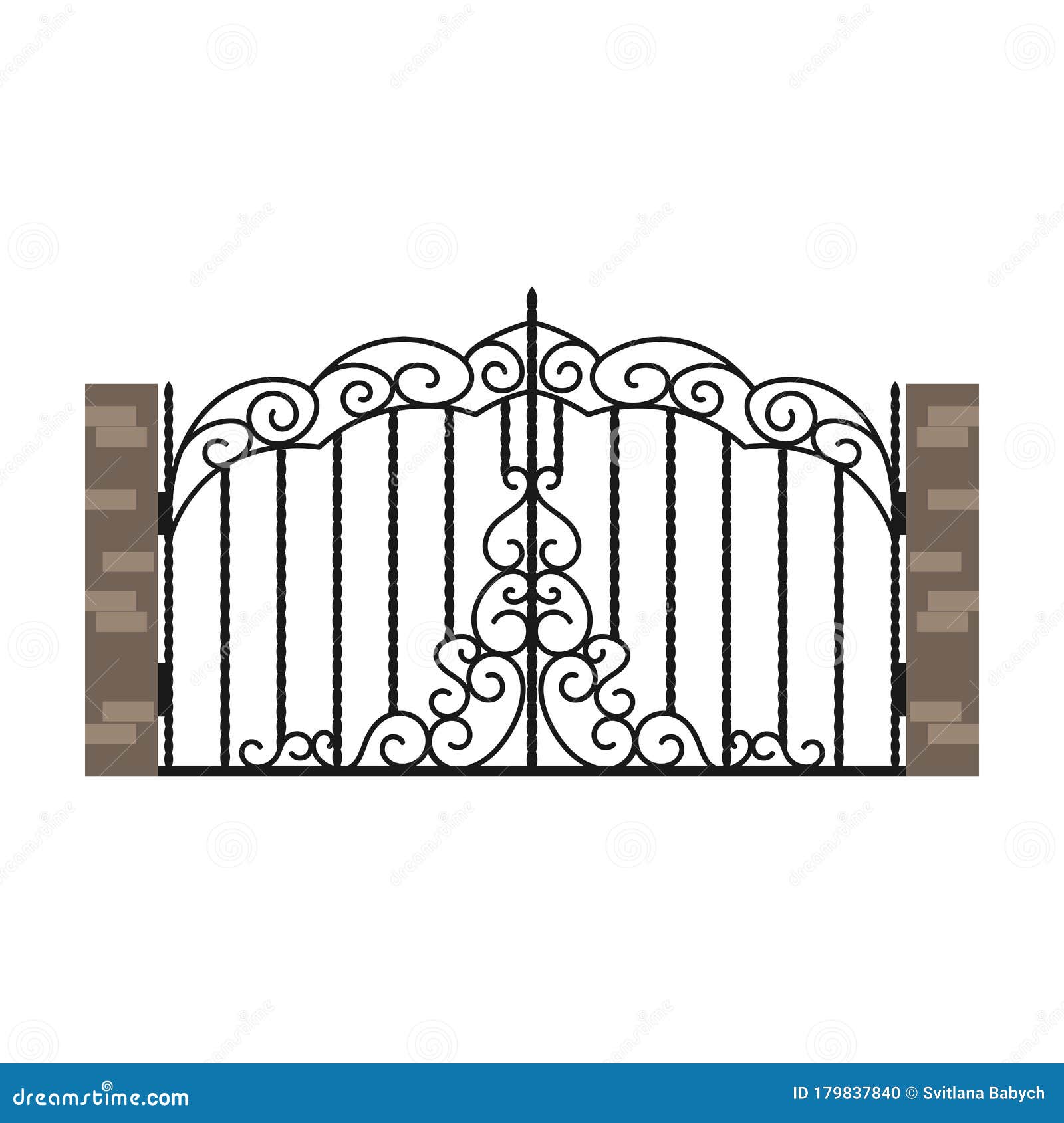 Fence Gate Vector  Vector Icon Isolated on White Background  Fence Gate. Stock Vector - Illustration of elegance, decorative: 179837840