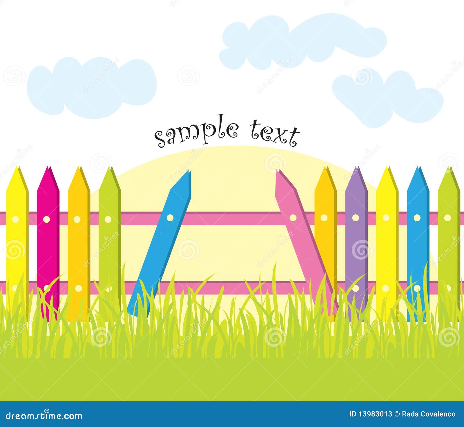 Fence grass stock vector. Illustration of meadow, color 13983013