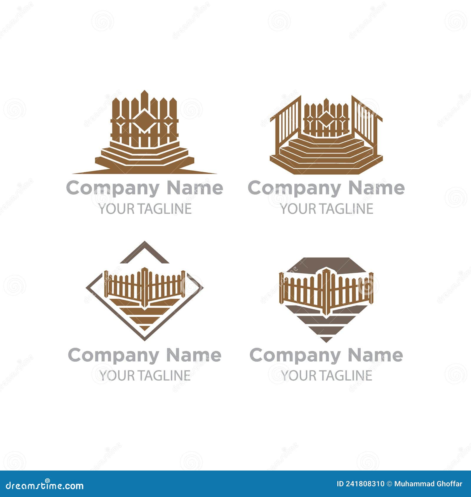 Fence Logo Design,Fence Logo Symbol or Icon Template Stock Vector
