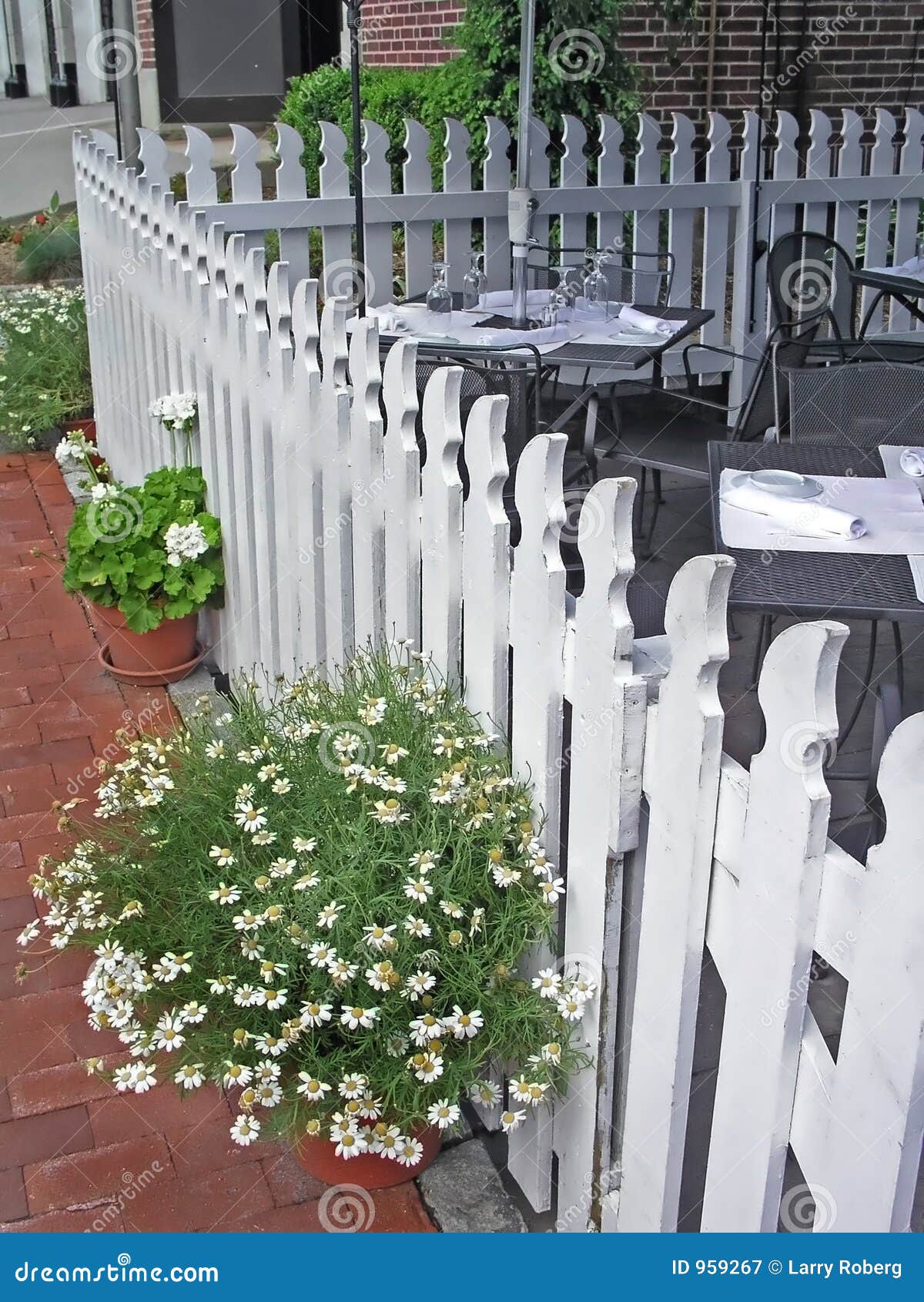 Fence at Outdoor Restaurant Stock Image Image of place, brunch 959267