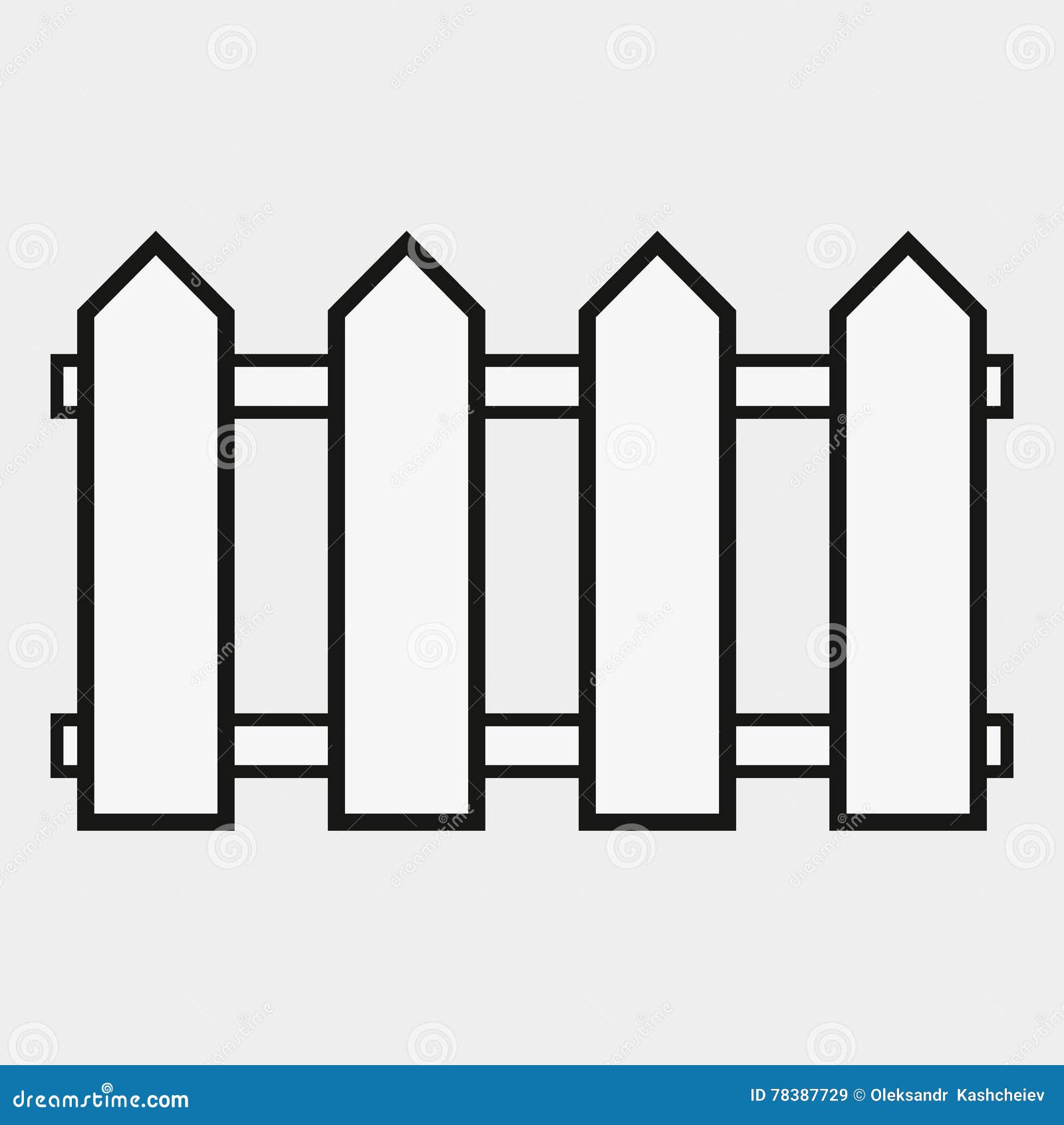 Fence Outline Icon, Modern Minimal Flat Design Style, Illustration