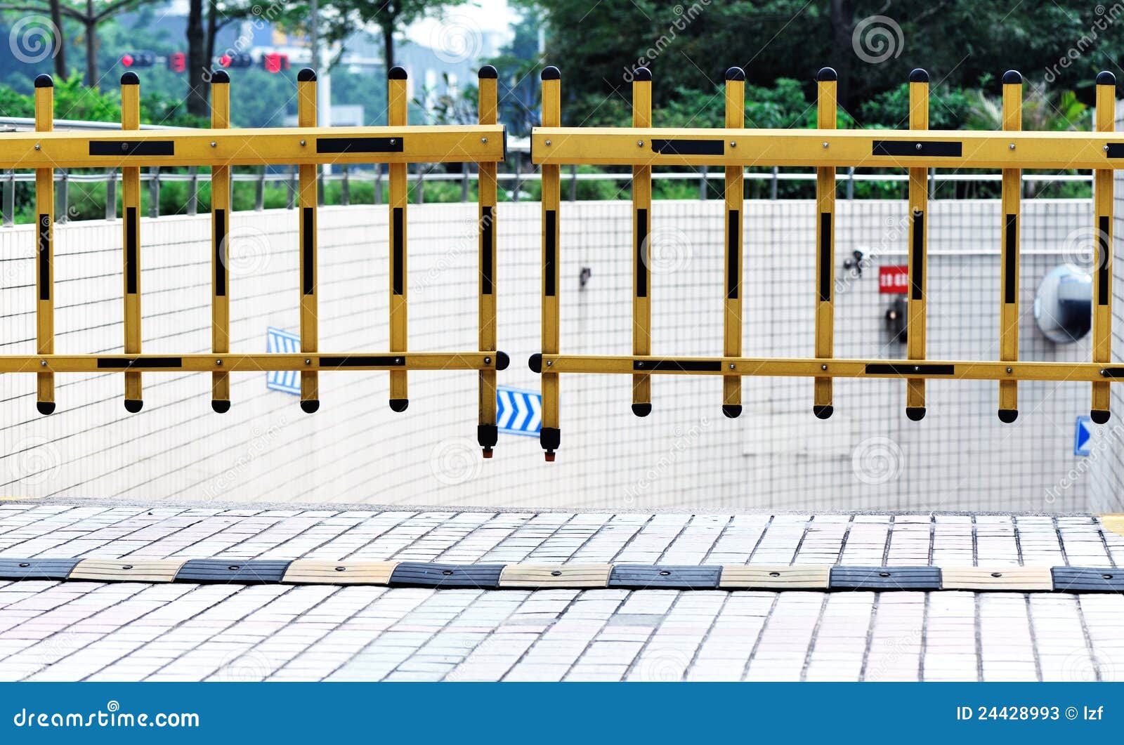 Fence Outside The Basement Parking Lot Stock Image - Image of control