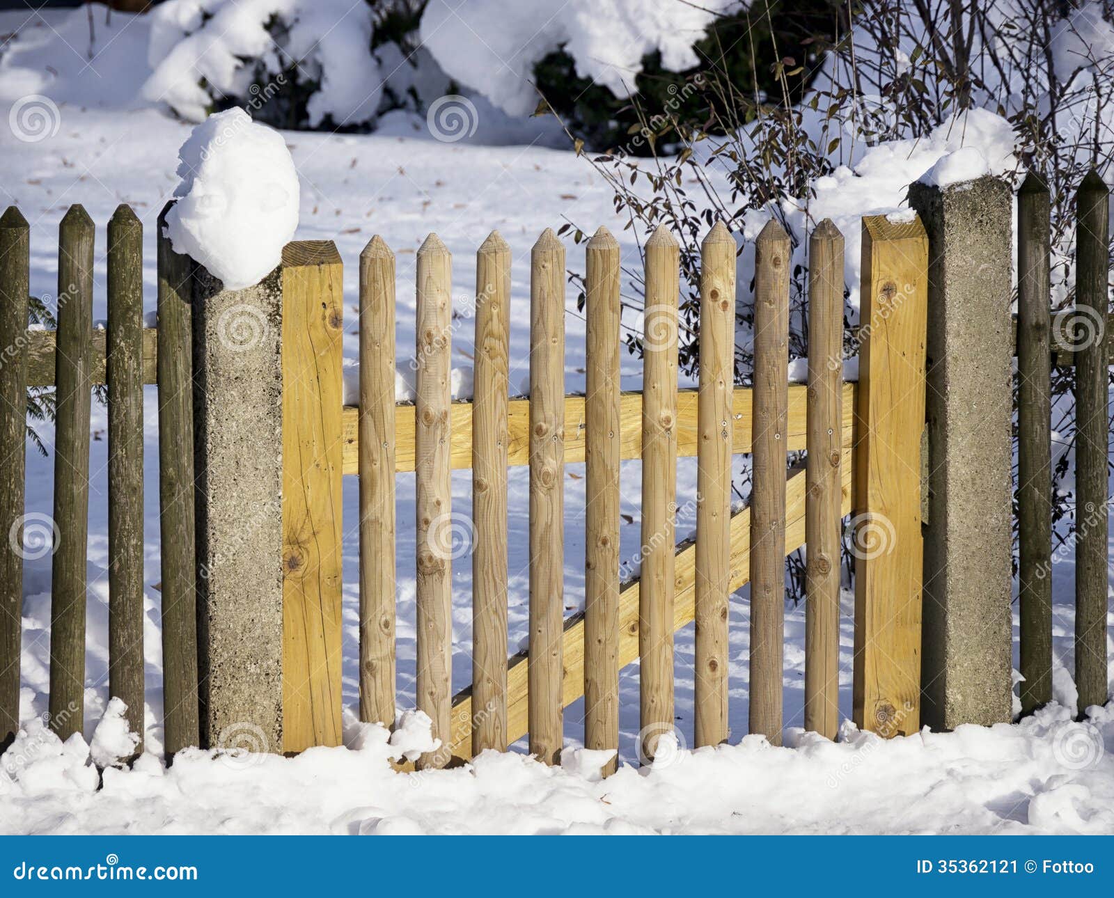 Fence and snow stock image. Image of idyllic, rustic 35362121