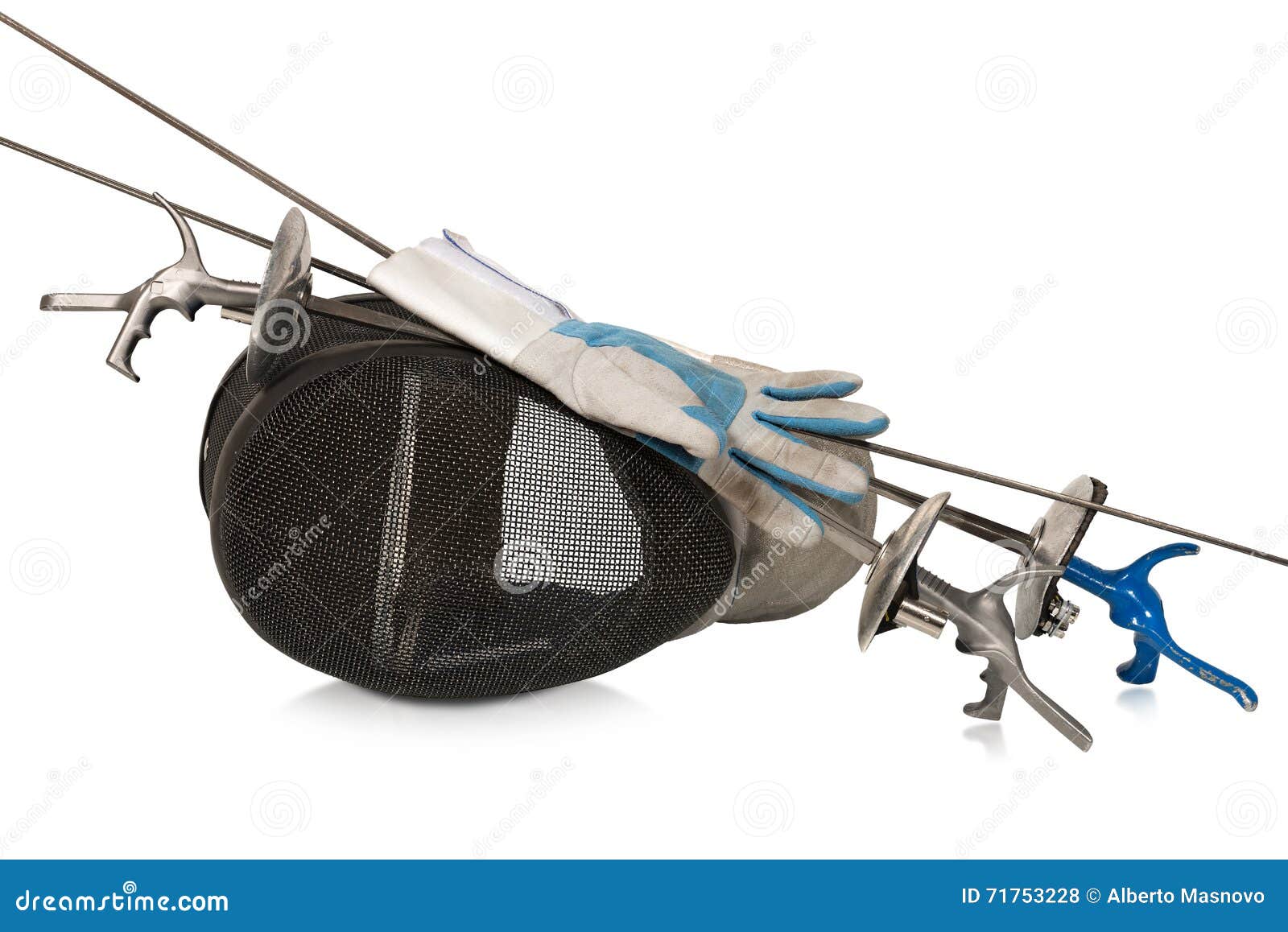 Fencing Foil Equipment Isolated on White Stock Photo Image of hand