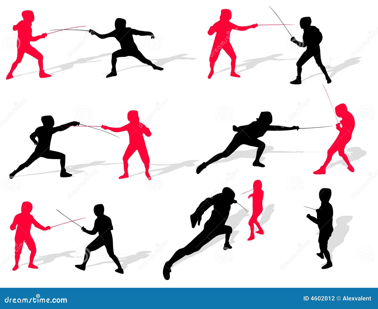 fencing people silhouettes