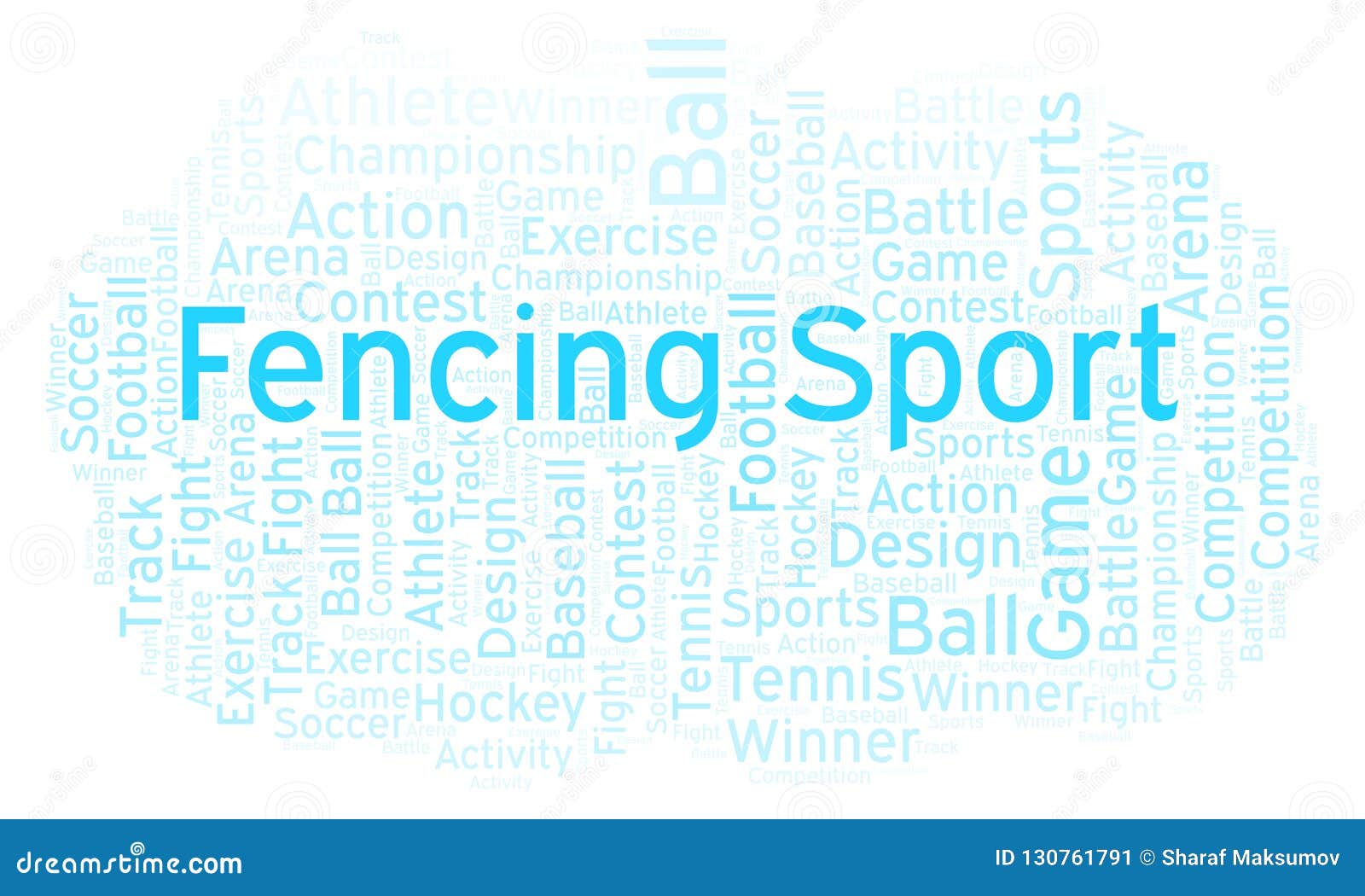 Fencing Word With Fencer Silhouettes Vector Illustration
