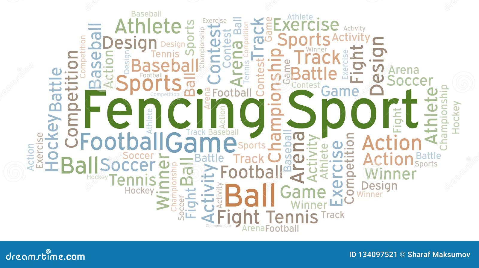 Fencing Word With Fencer Silhouettes Vector Illustration