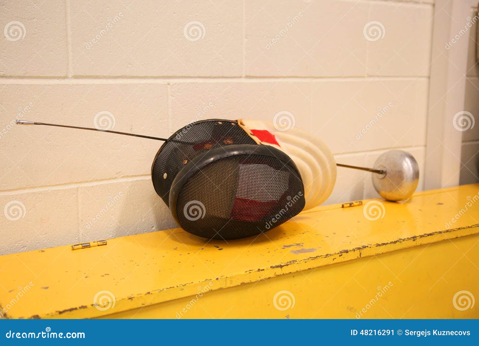 Fencing sword and mask stock image. Image of aggressive 48216291