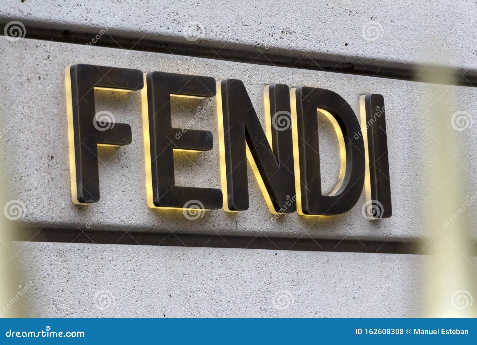 Fendi logo on Fendi`s shop editorial stock photo. Image of facade ...