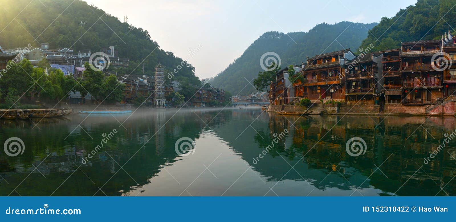 Hunan Xiangxi Fenghuang Ancient City Summer Scenery Stock Photo Image