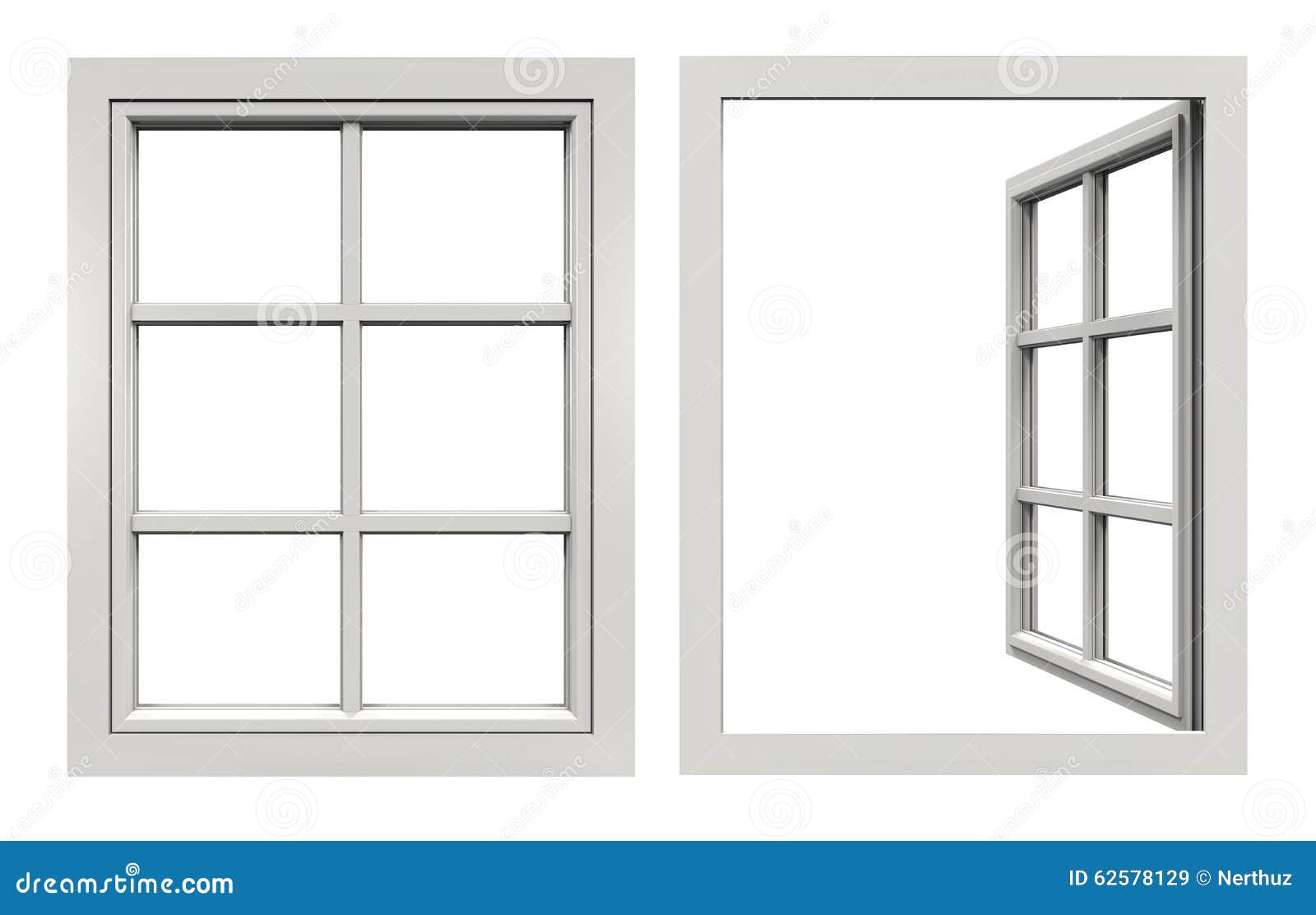 Fenster Offen Und Geschlossen Stock Abbildung