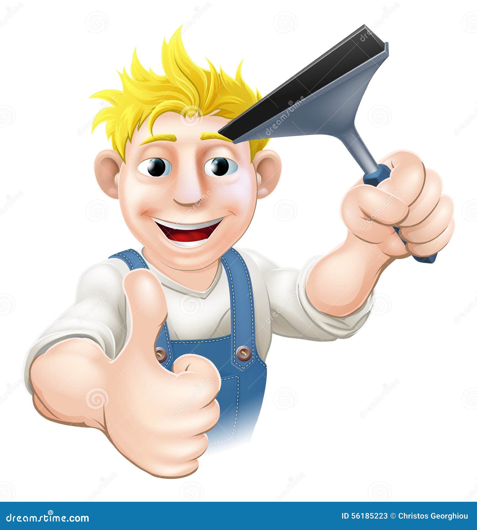 FensterReinigungsmittel Mit Gummiwalze Vektor Abbildung
