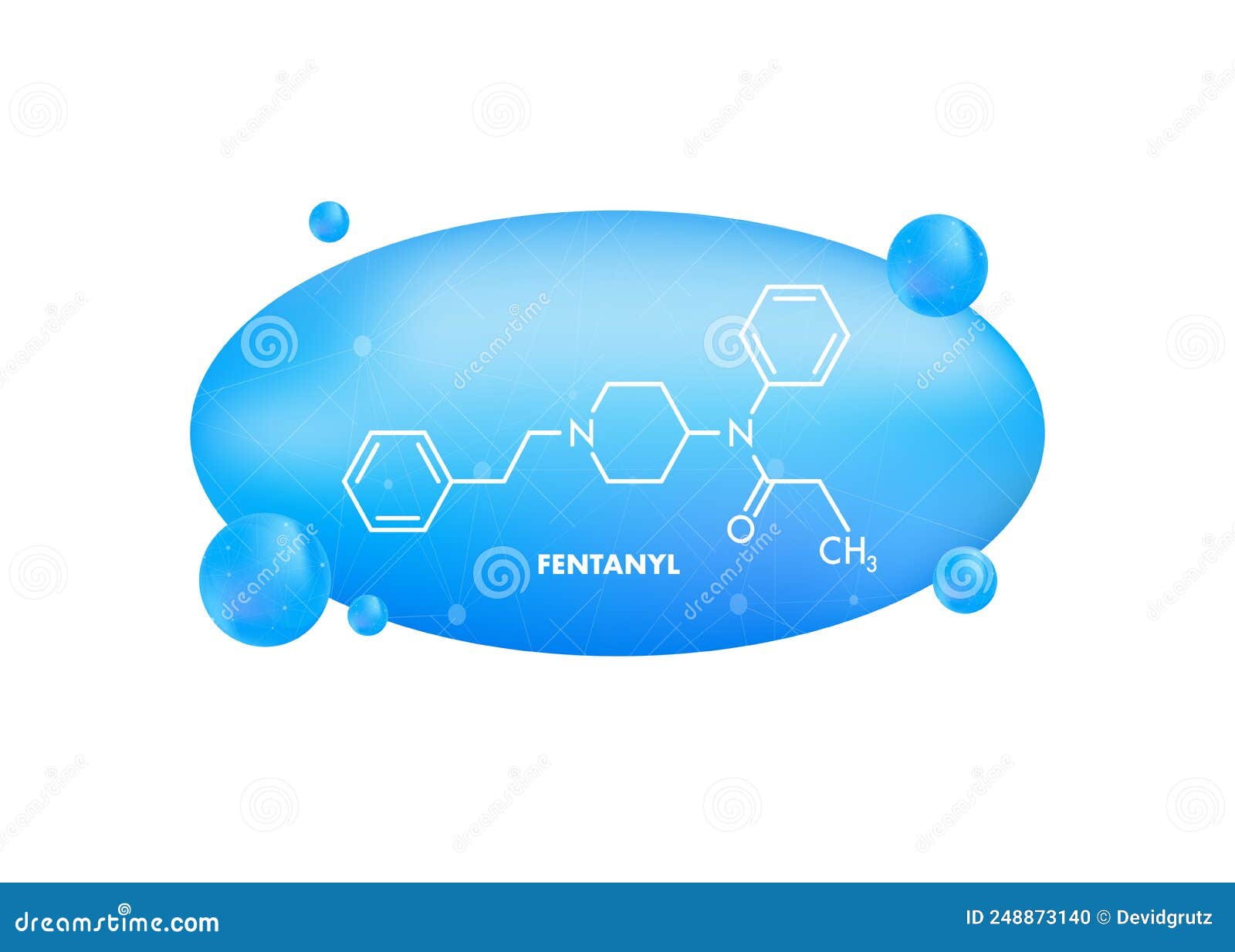 Fentanyl, Fentanil, C22H28N2O Molecule. it is Opioid Analgesic Stock Vector  - Illustration of atomic, fentanyl: 177627749