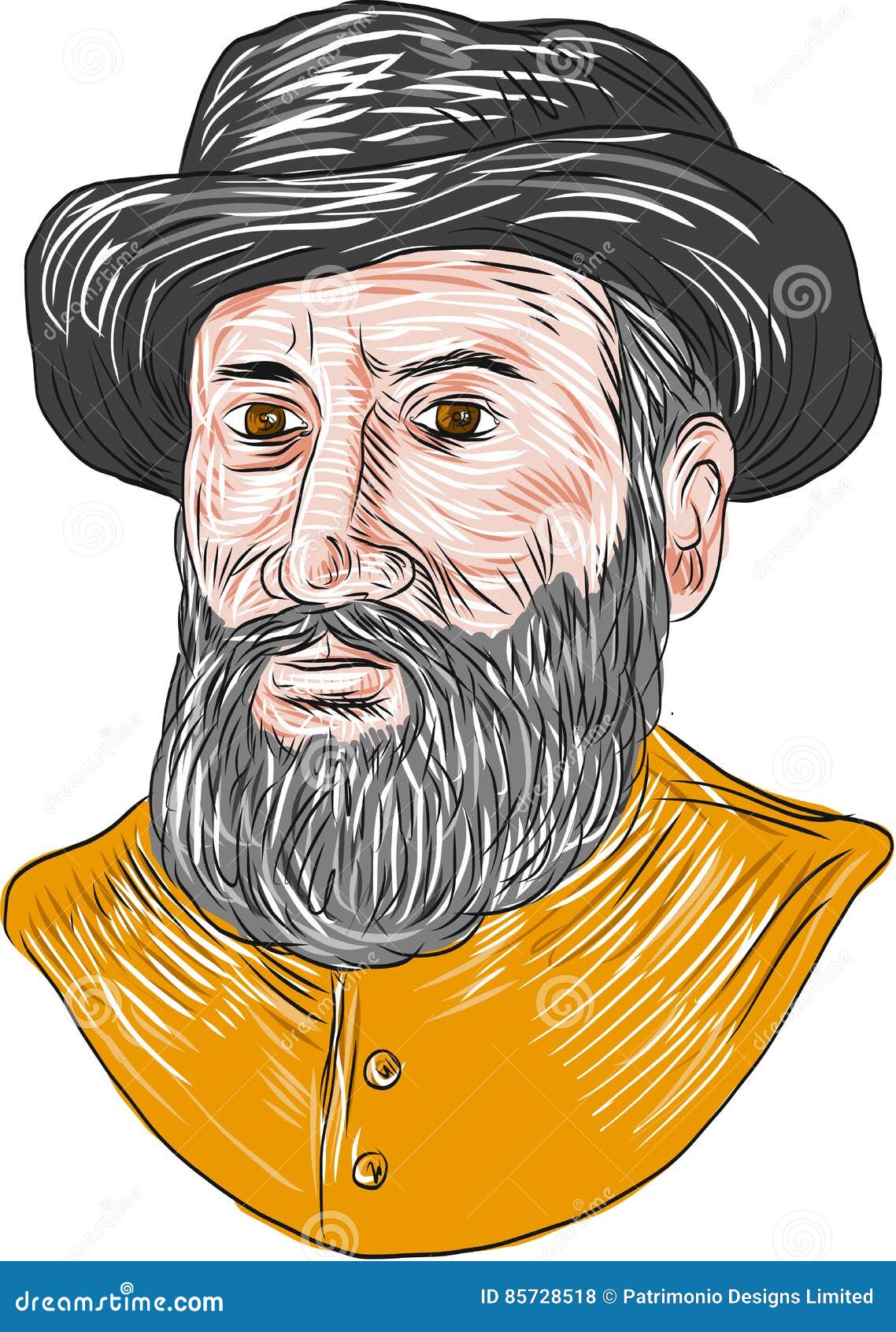 ferdinand magellan bust drawing