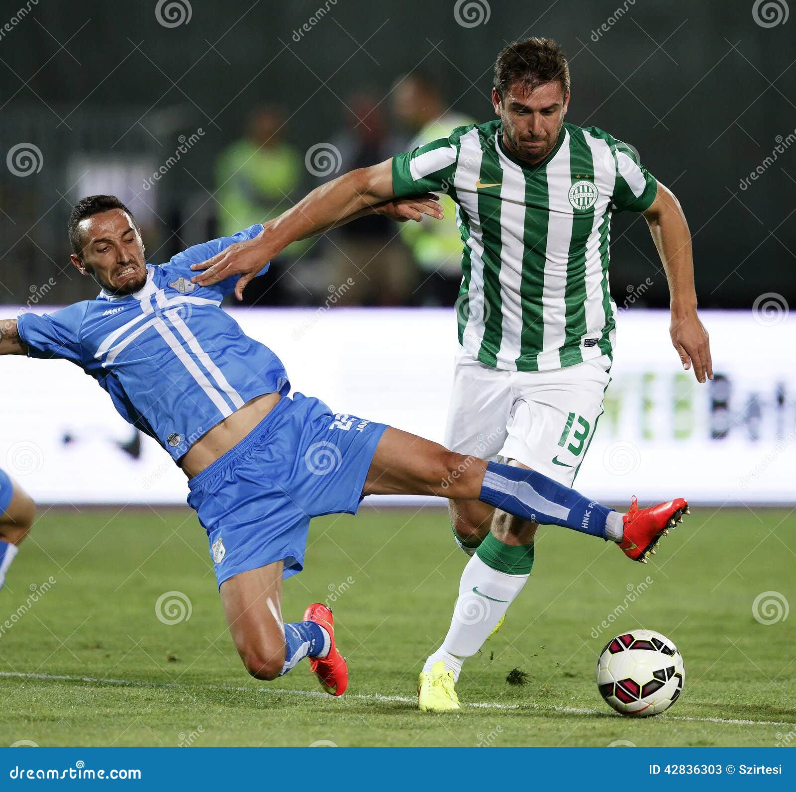 Ferencvarosi TC vs. HNK Rijeka UEFA EL football match, Stock Photo