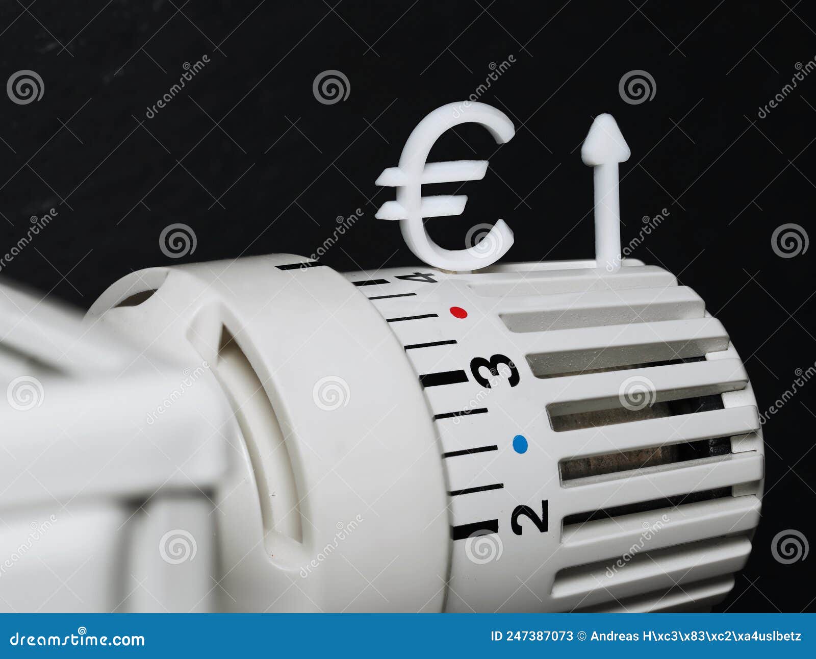 Thermostat De Radiateur De Chauffage Avec Signe Euro Crise