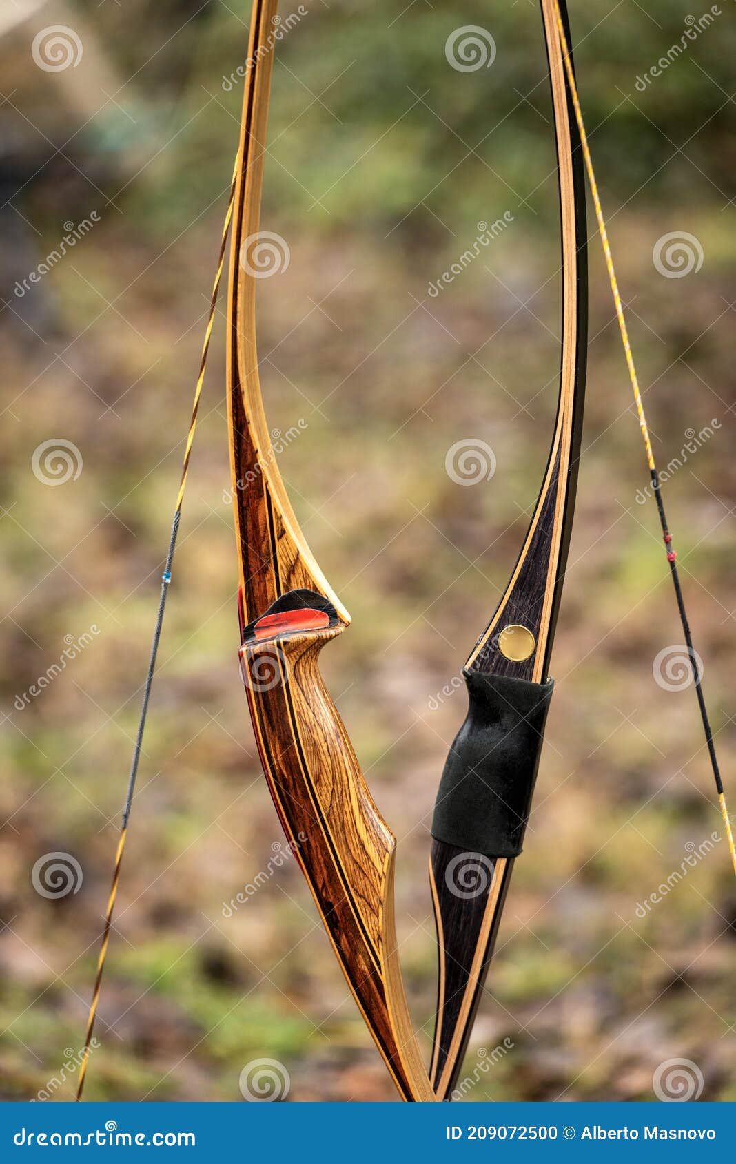 Fermeture De Deux Arcs En Bois Appelé Longbow Photo stock - Image du  matériel, nature: 209072500