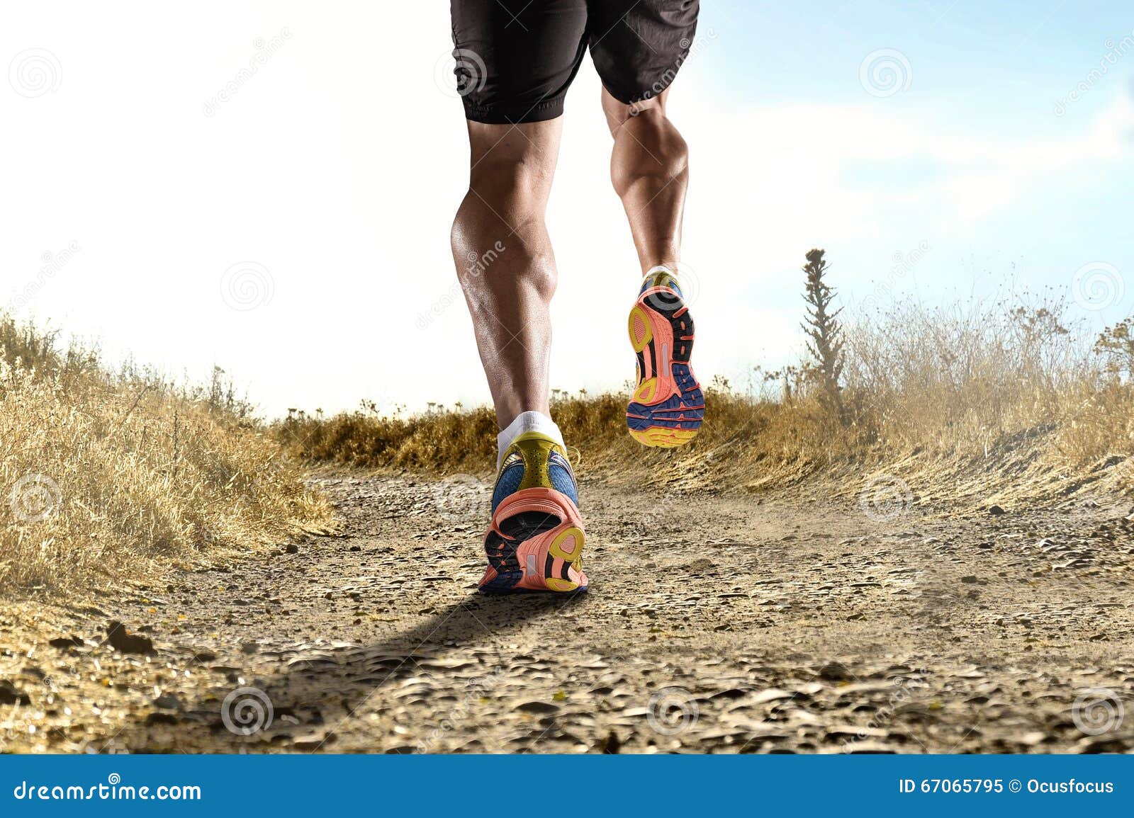 Fermez-vous Vers Le Haut Des Pieds Avec Les Chaussures De Course