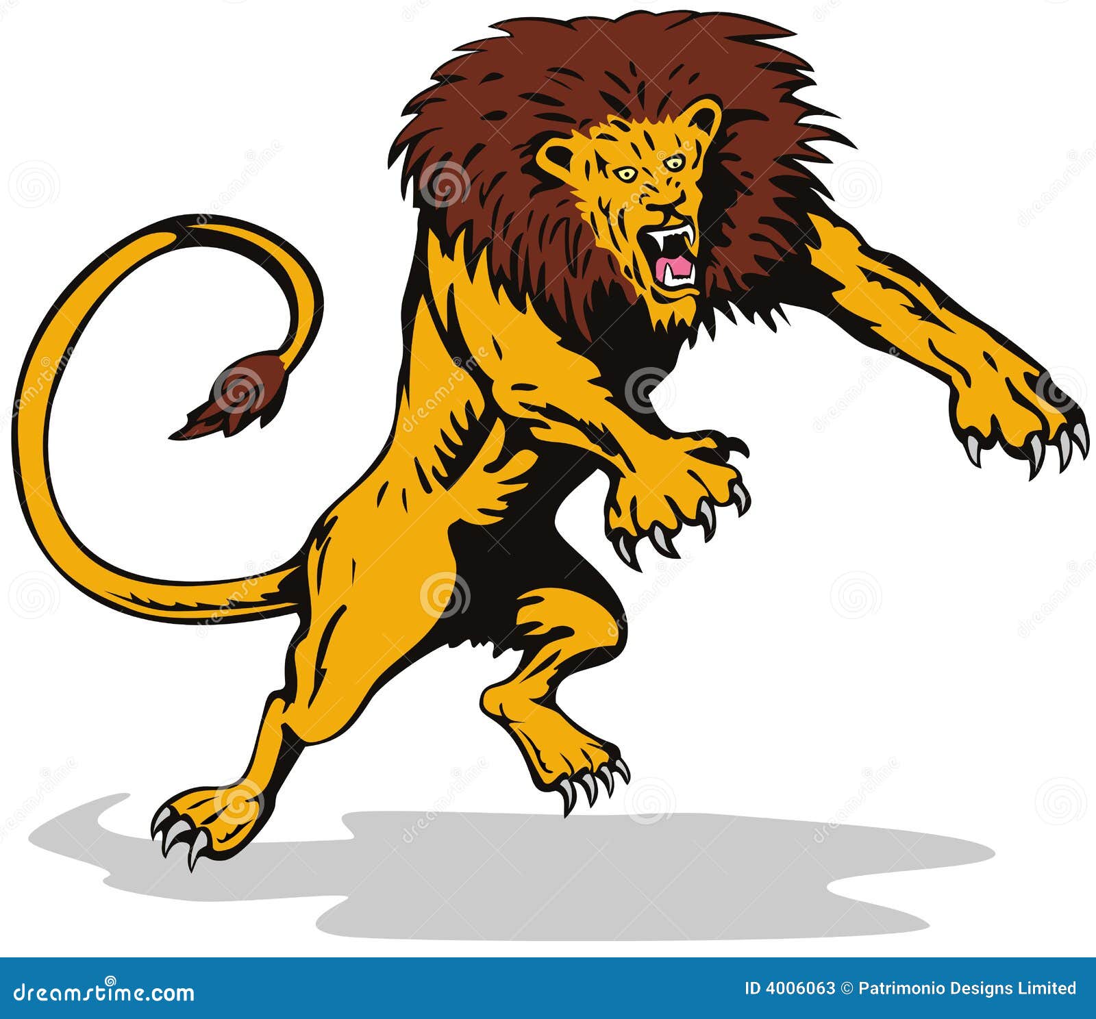 ferocious lion attacking