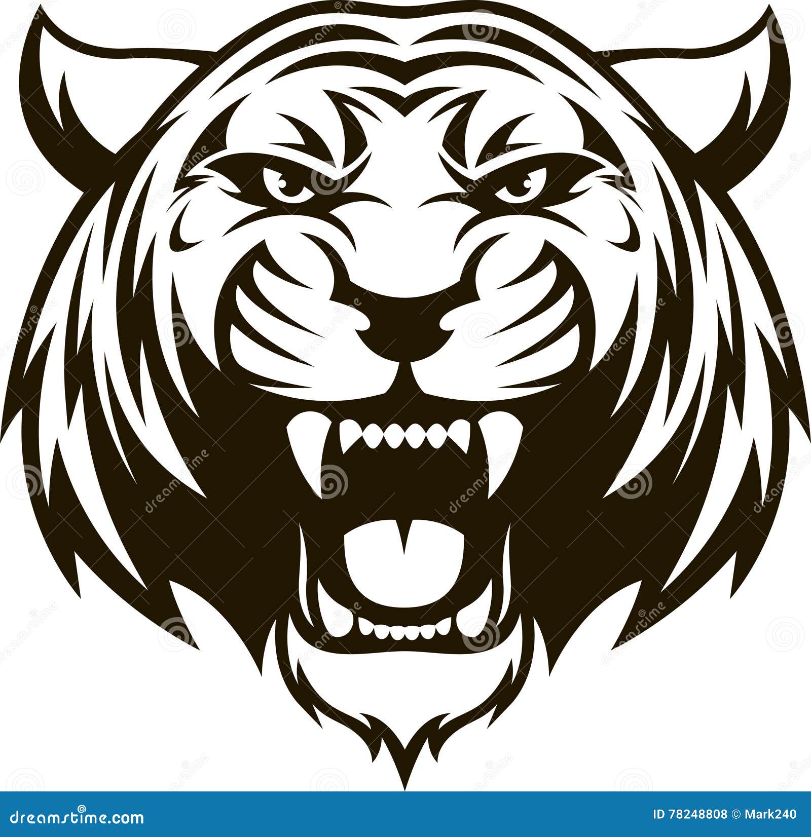 Ferocious Tiger Head Cartoon Vector Cartoondealer Com