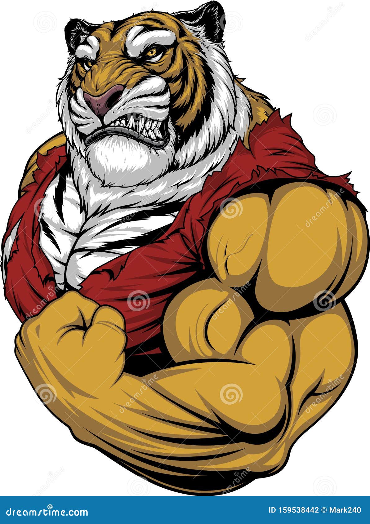 ferocious tiger strong bodybuilder