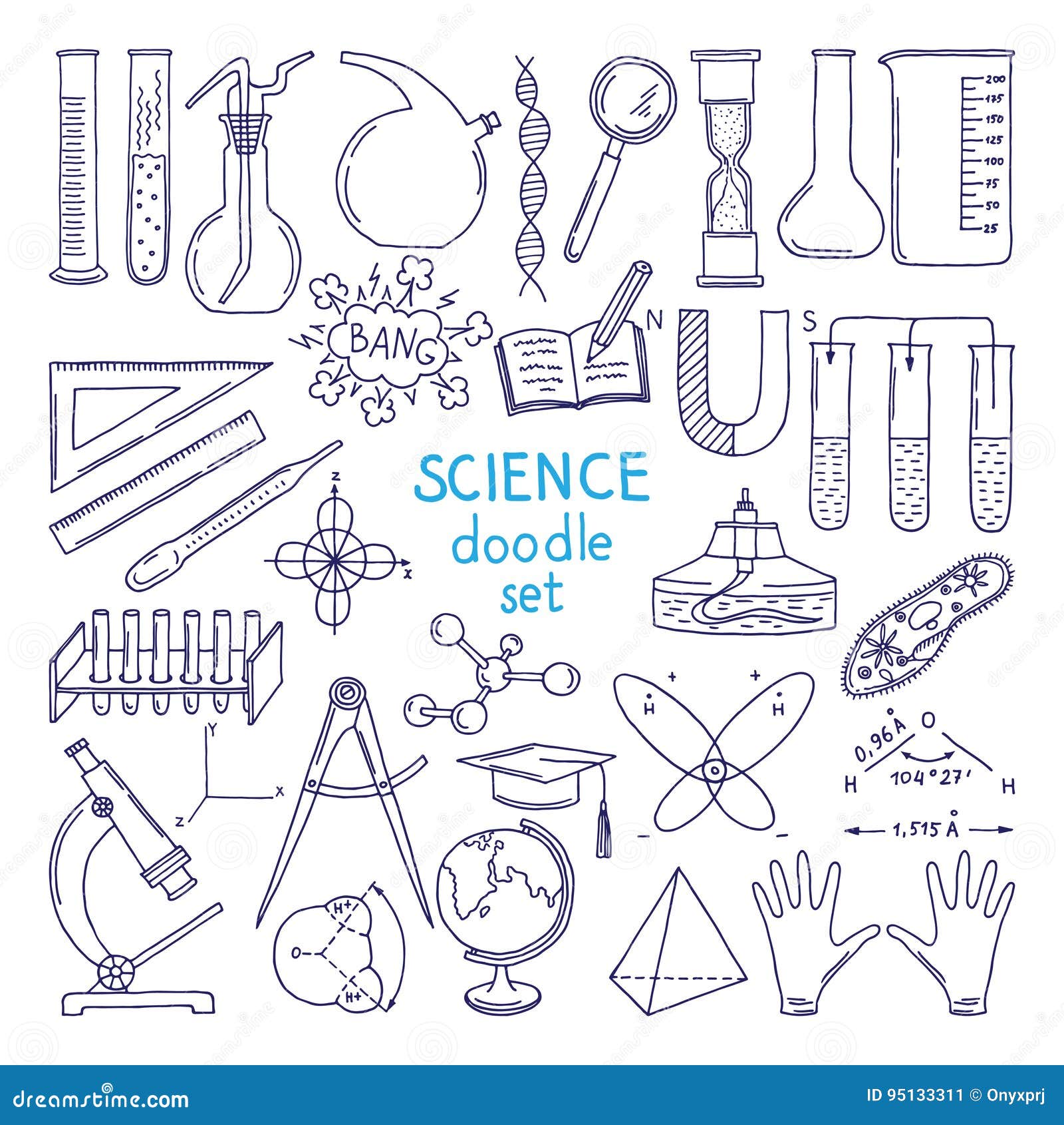 ferramentas médicas desenhadas à mão doodle grande coleção