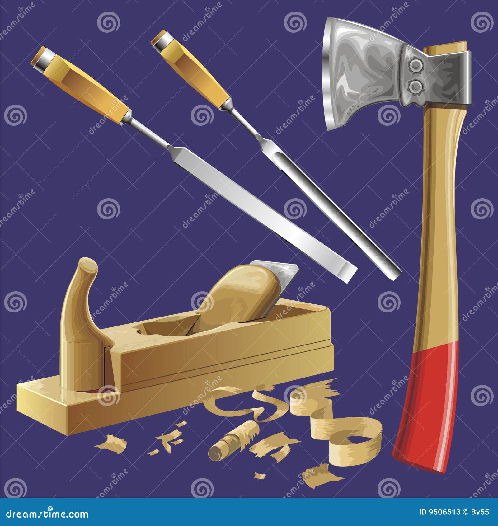 Ferramentas do marceneiro ilustração do vetor. Ilustração de