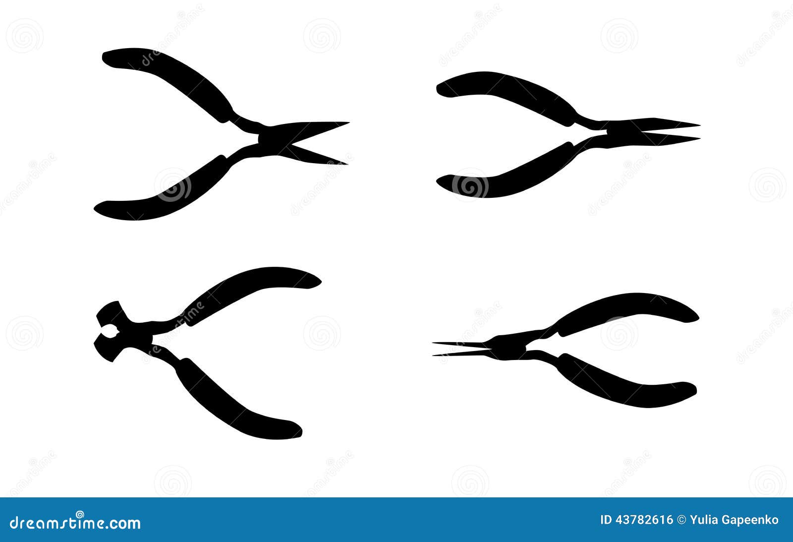 Ferramentas Dos Alicates Isolado No Bacground Branco Vetor Ilustracao Do Vetor Ilustracao De Bacground Alicates 43782616