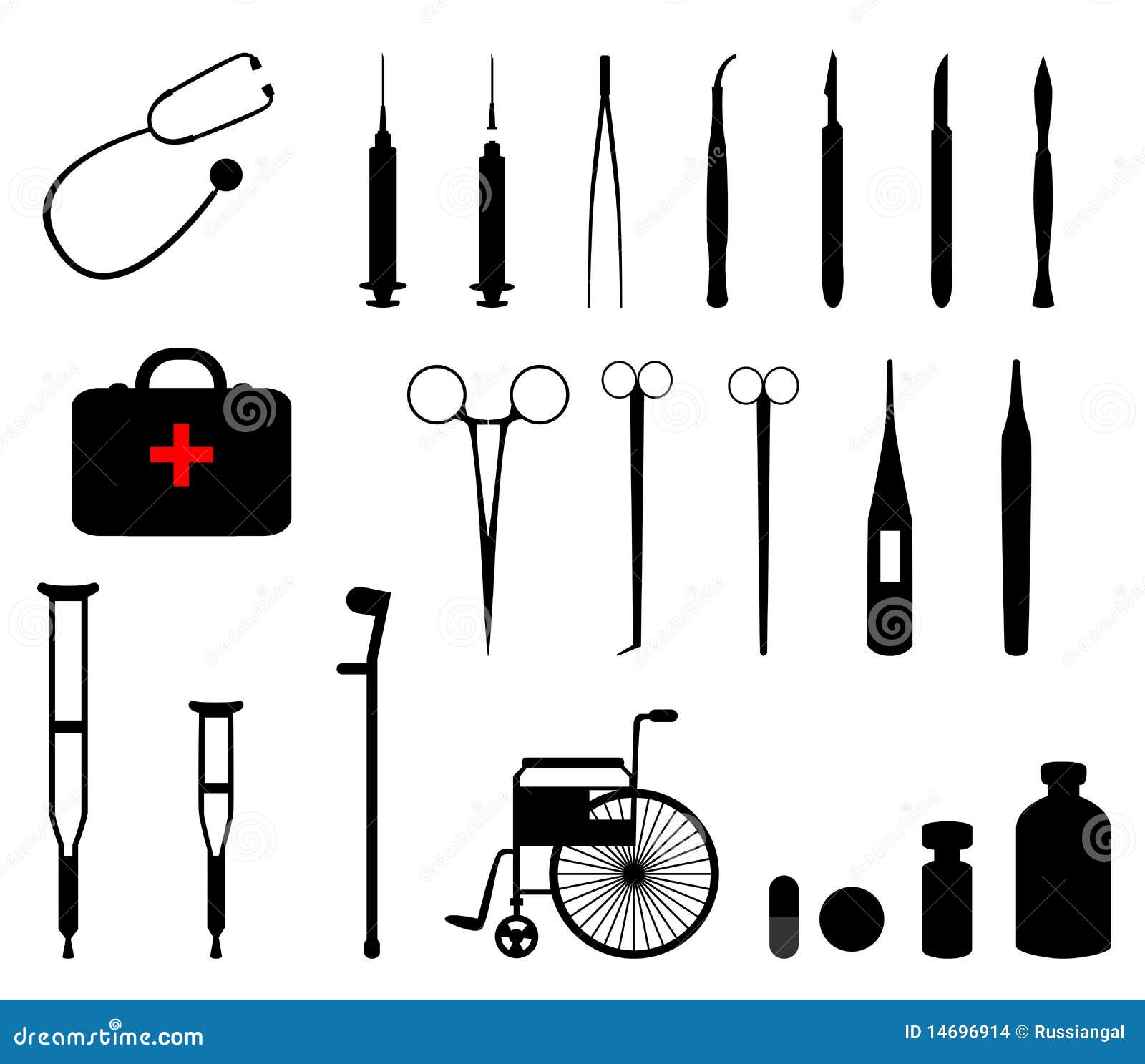 Ferramentas médicas ilustração do vetor. Ilustração de medicina - 14696914