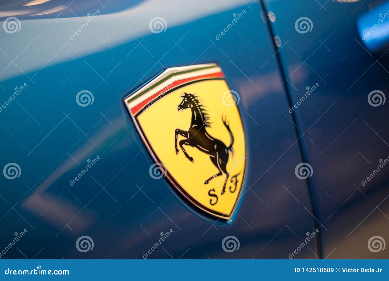 Ferrari Sports Car Logo Closeup Editorial Stock Image Image Of