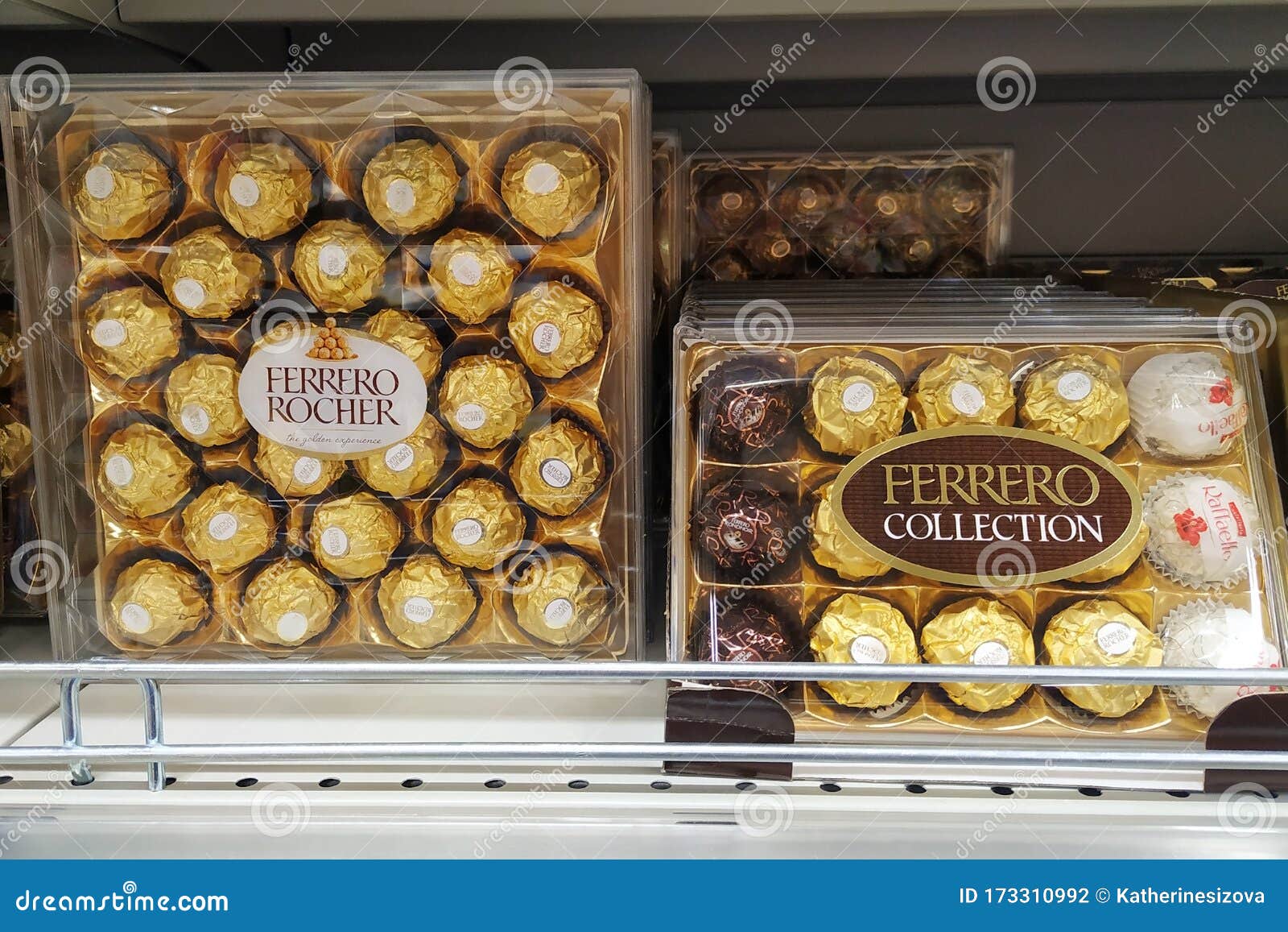 Ferrero Rocher and Raffaello Chocolate Candy Collection in Golden