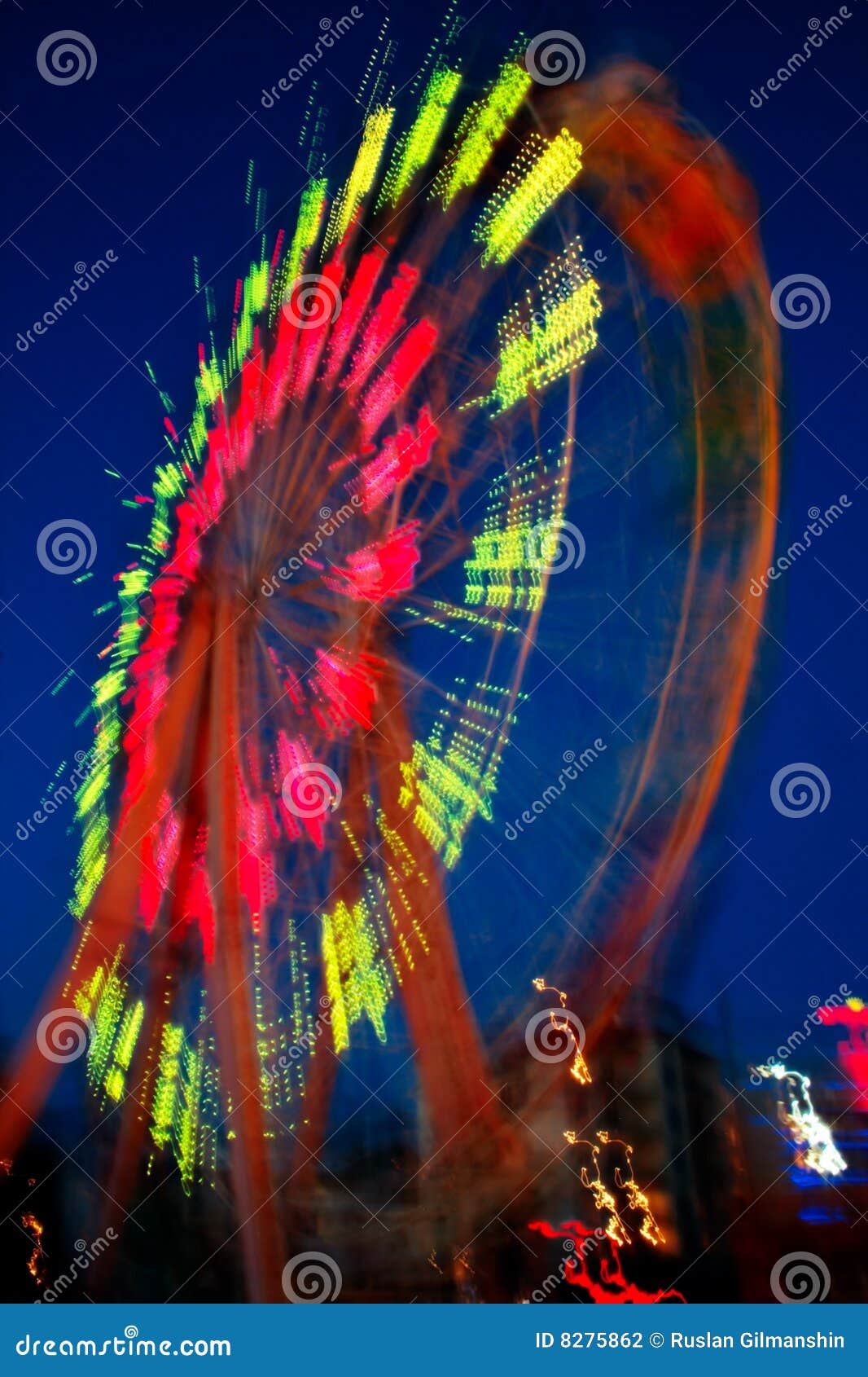 Ferris wheel in motion stock photo. Image of blurred, attractions 8275862