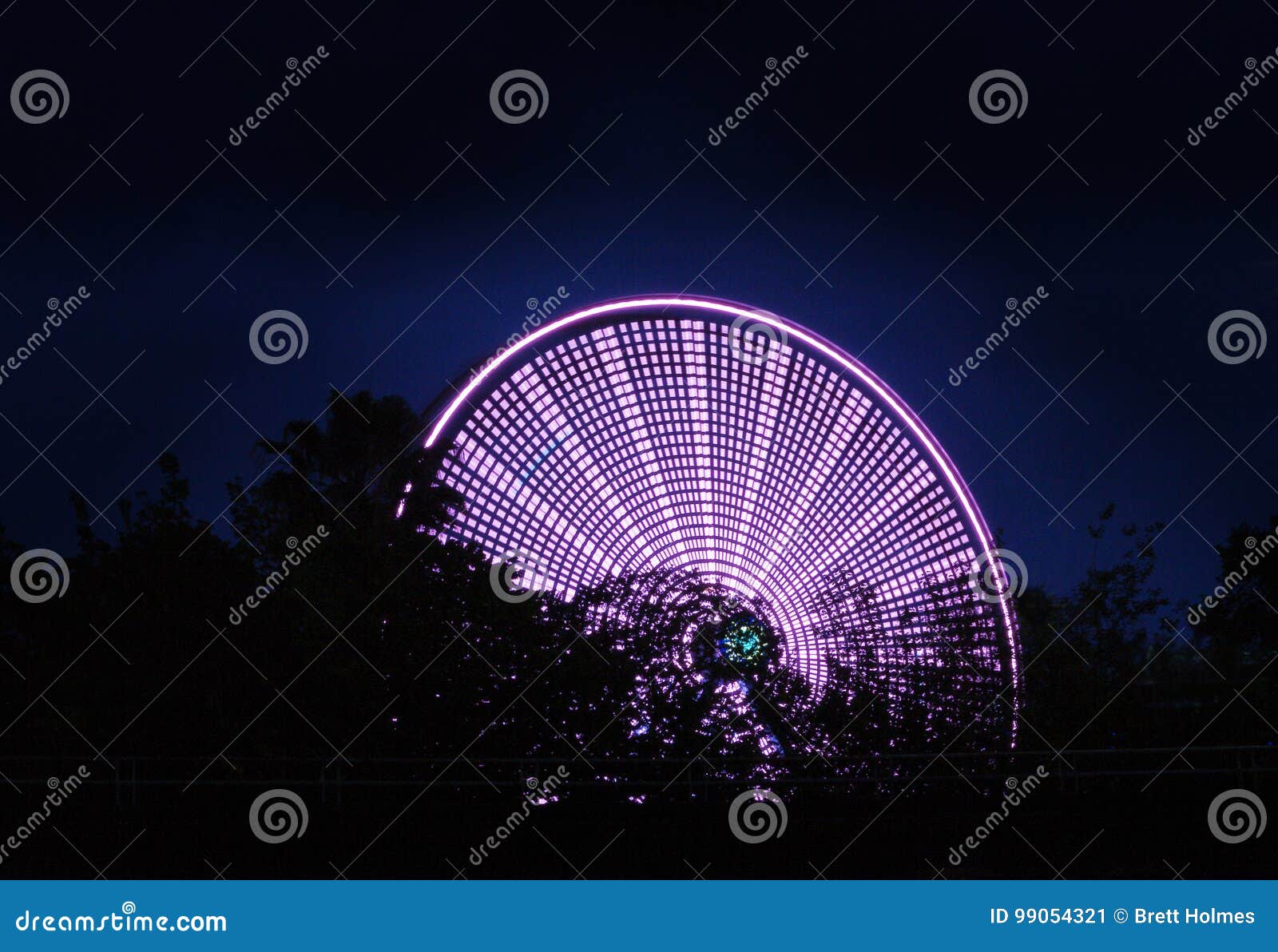 Ferris Wheel Spinning at Night in Houston Stock Image Image of
