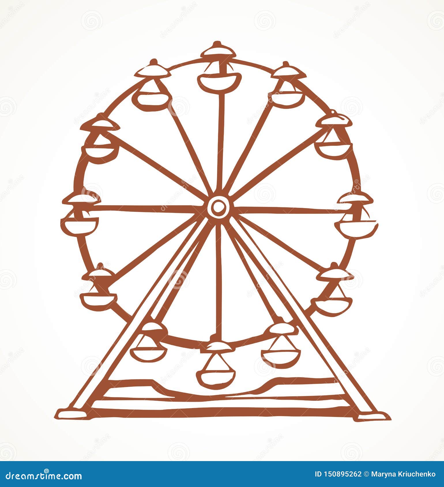 Ferris Wheel Drawing  How To Draw A Ferris Wheel Step By Step