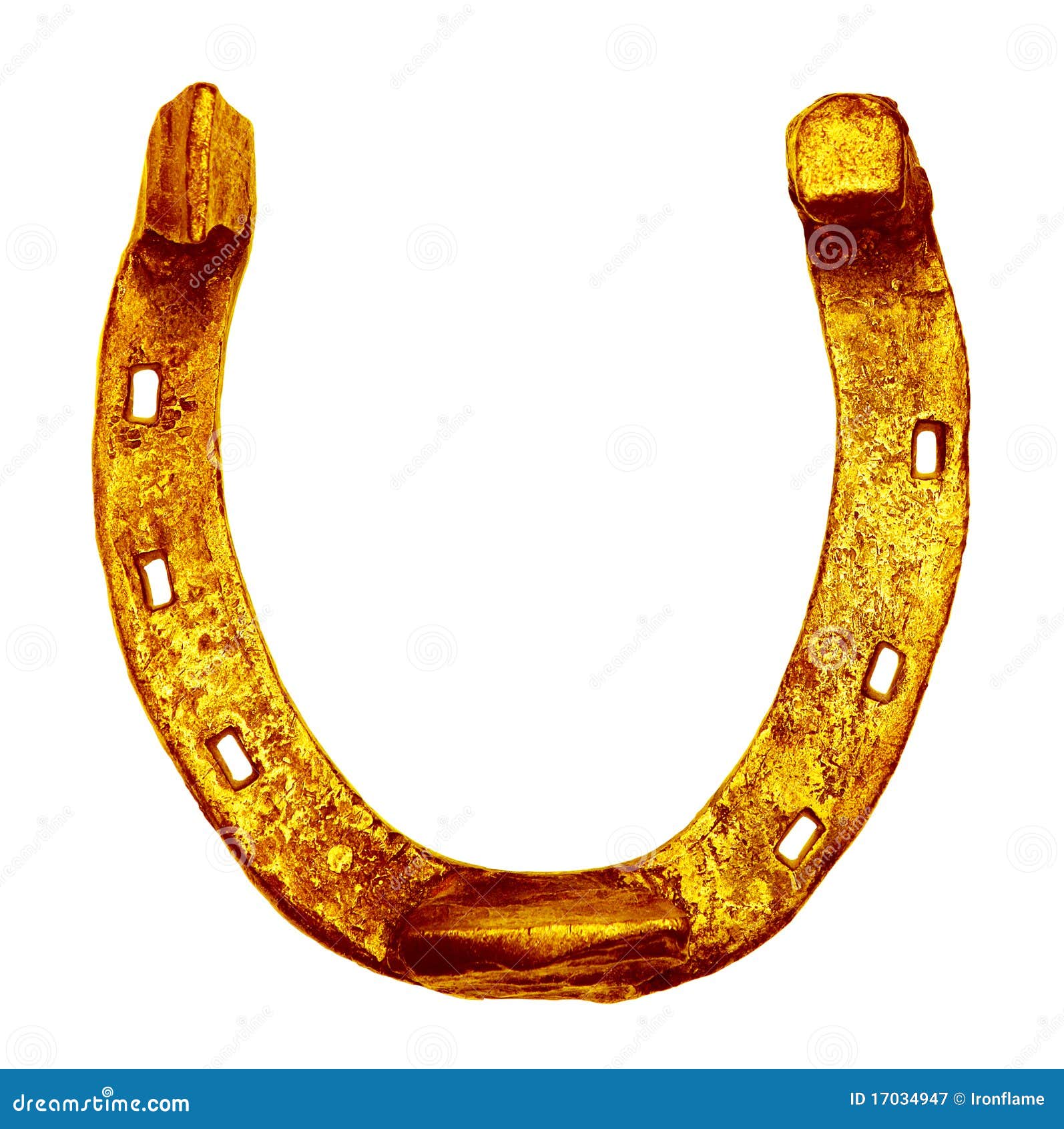 Ferro di cavallo dorato immagine stock.