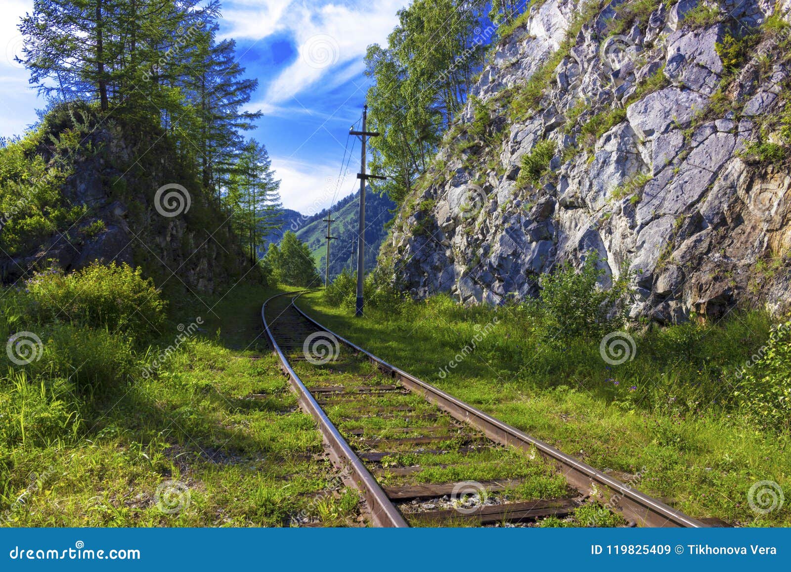Ferrocarril De CircumBaikal En Siberia Imagen de archivo Imagen de