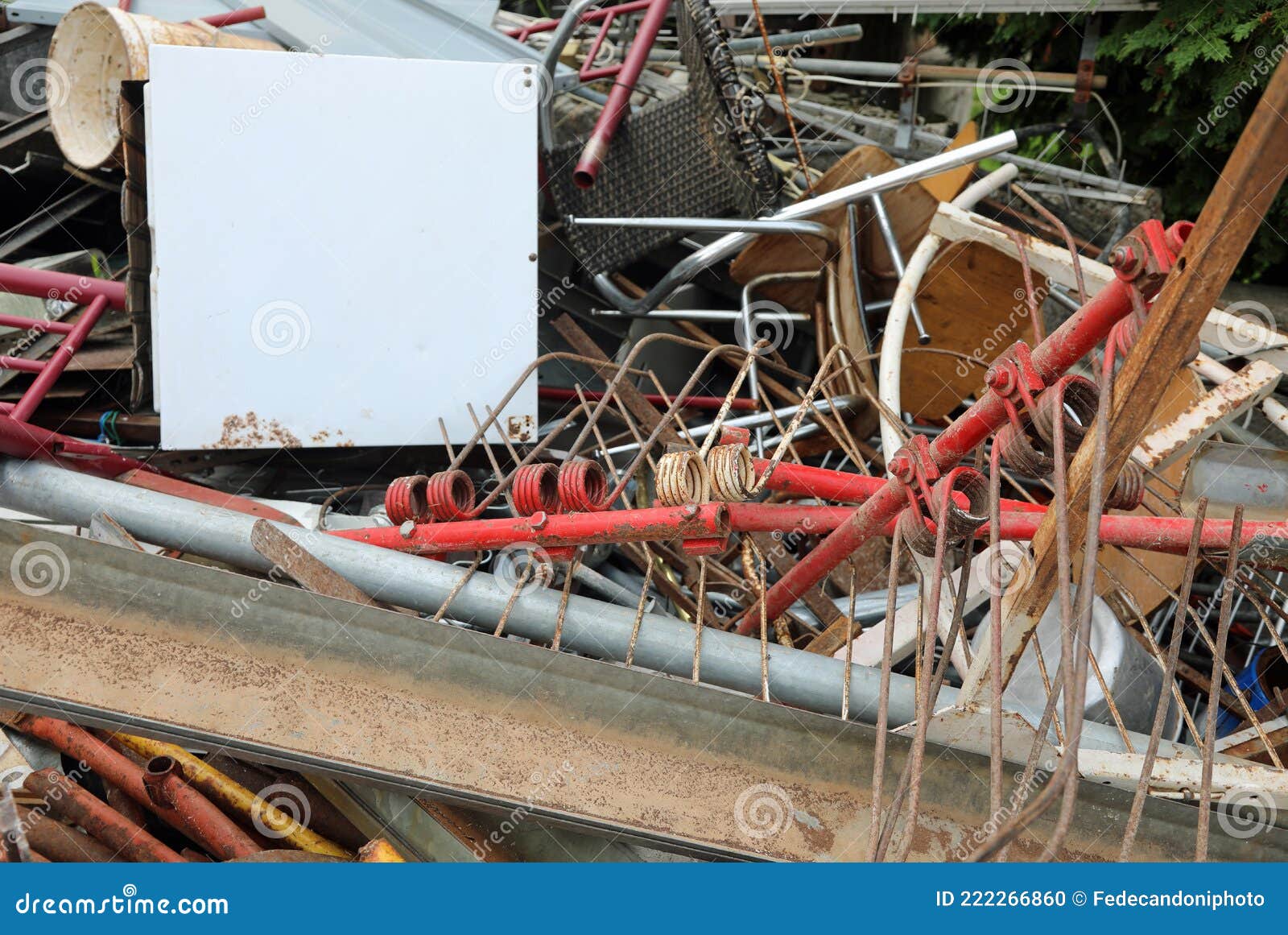 ferrous material in the recycling center to recover used objects