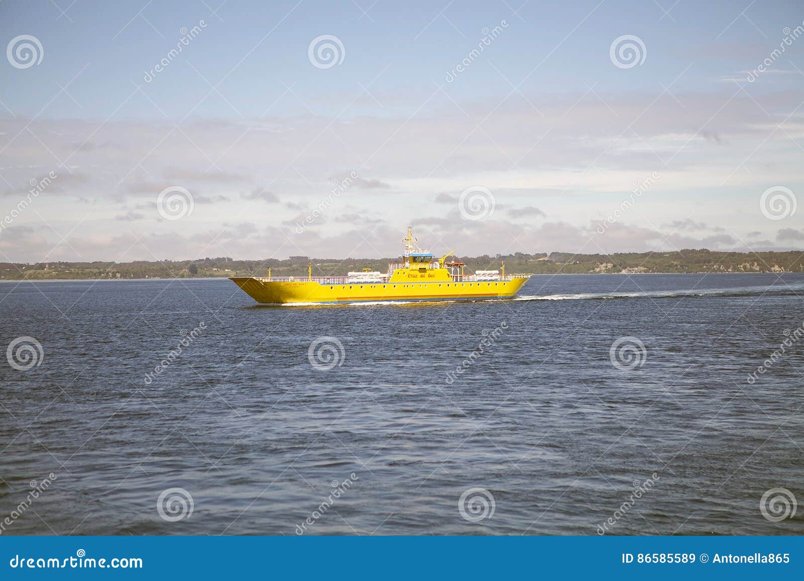 Ferry in the Chacao Channel, Chile Editorial Stock Image - Image of
