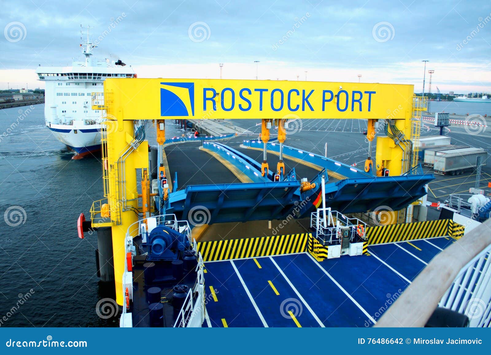 Ferry in the Port of Rostock (Germany). Editorial Photography Image