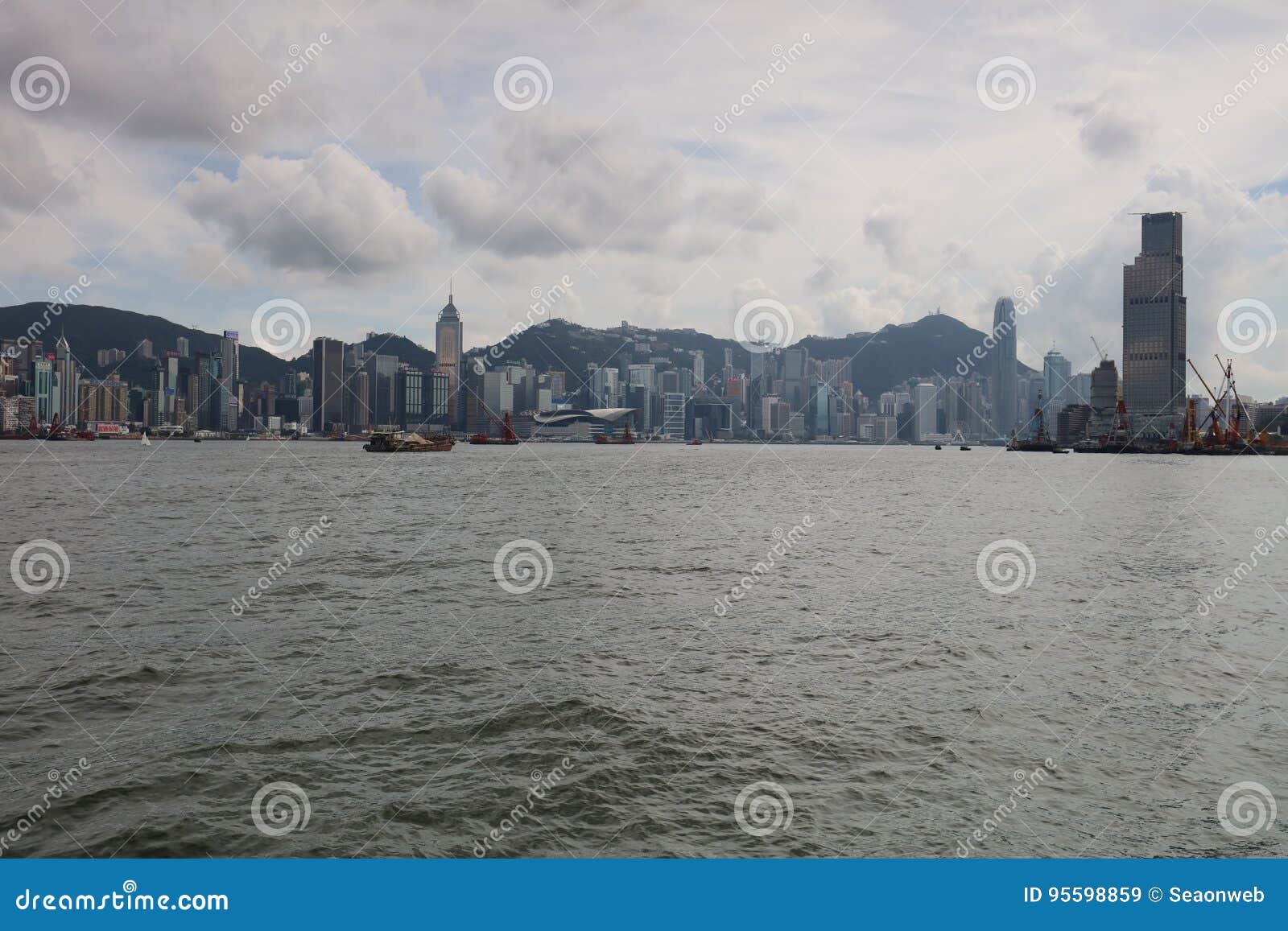 Ferry View of Victoria Harbor Kowloon and Hk Editorial Stock Image