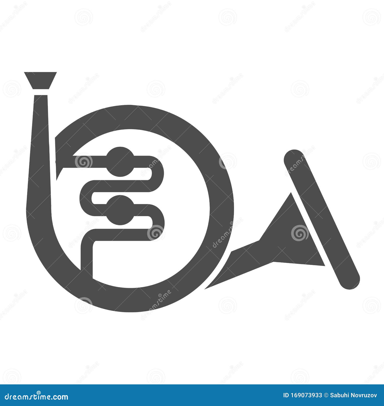 Feste Hornsäule Trumpet-Vektorgrafik in Weiß Isoliert Musikalisches  Windinstrument Glyptische Design Vektor Abbildung - Illustration von musik,  glyphe: 169073933
