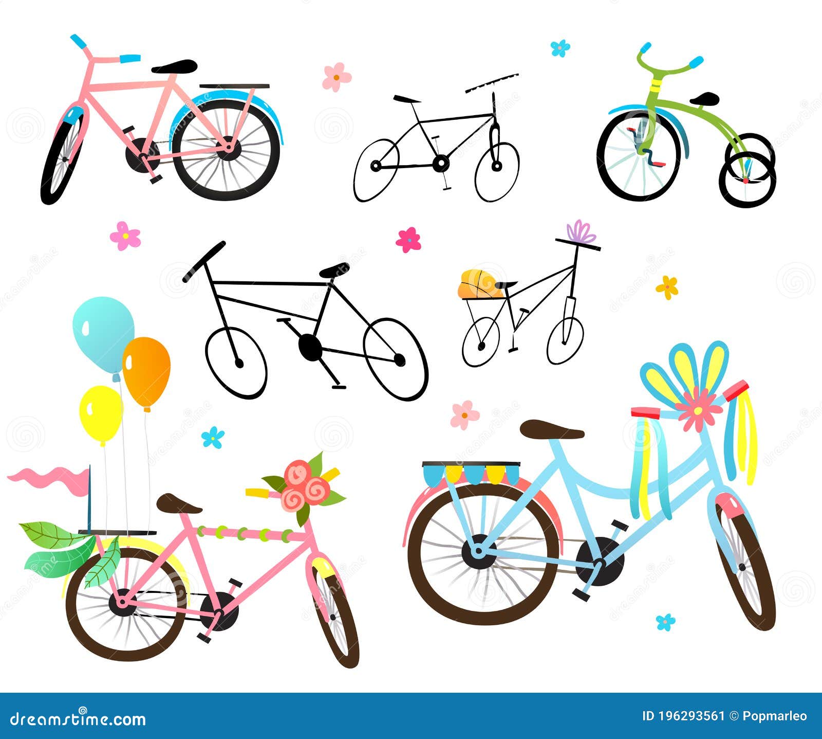 Festival De Bicicletas Y Bicicletas Para Niños Ilustración del Vector -  Ilustración de objetos, raza: 196293561