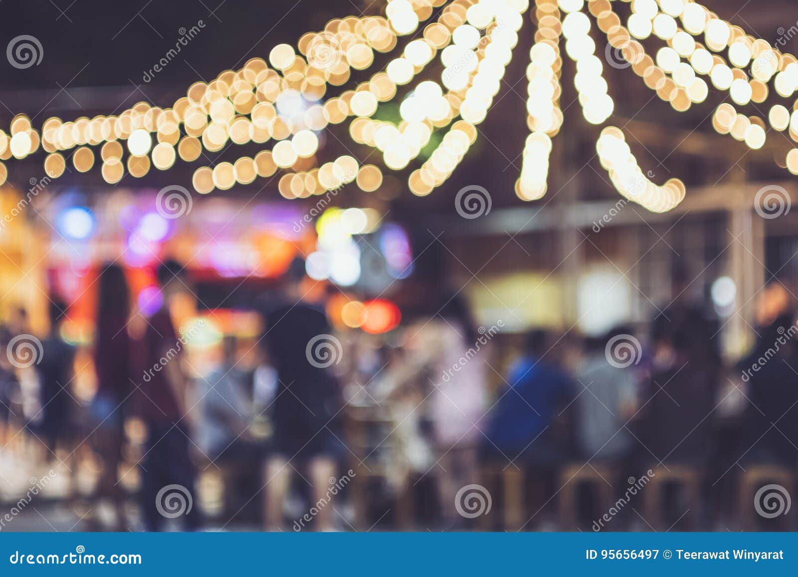 Festival Event Party Outdoor Blurred People Background Lights Stock Image -  Image of entertainment, celebration: 95656497