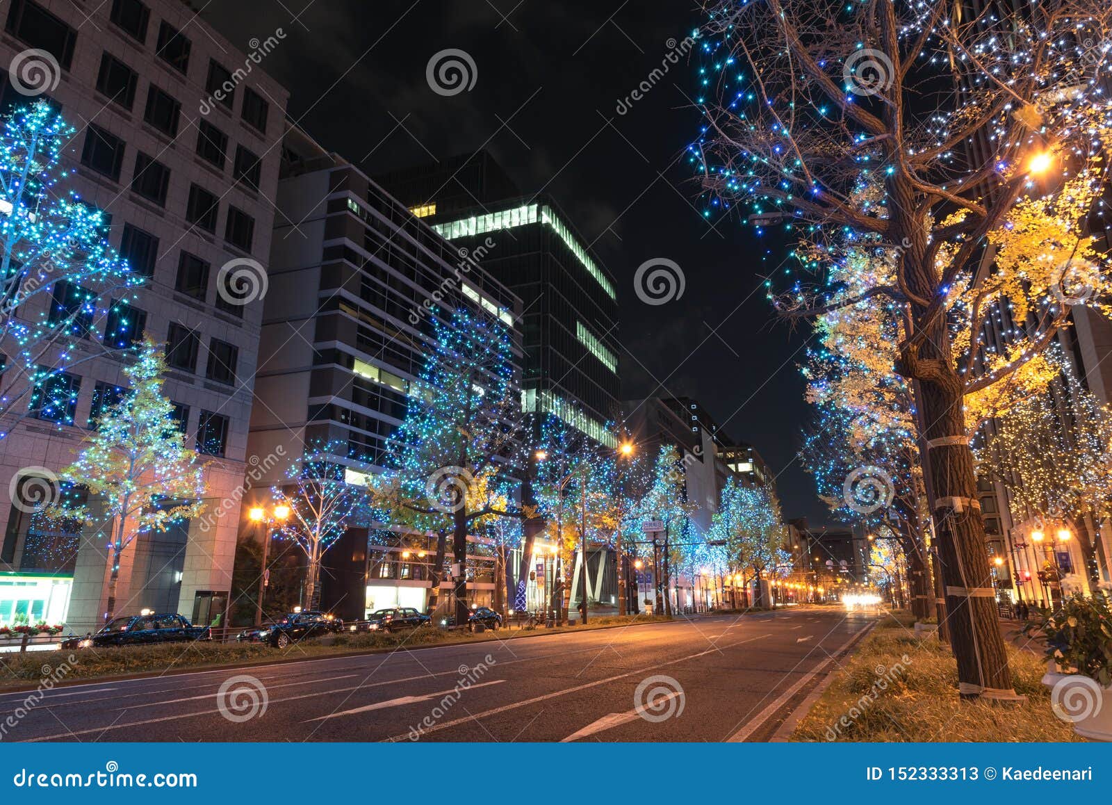 Festival Of The Lights In Osaka The Winter Illumination Events Midosuji Illumination And Hikari Renaissance Editorial Stock Photo Image Of Light Illuminated